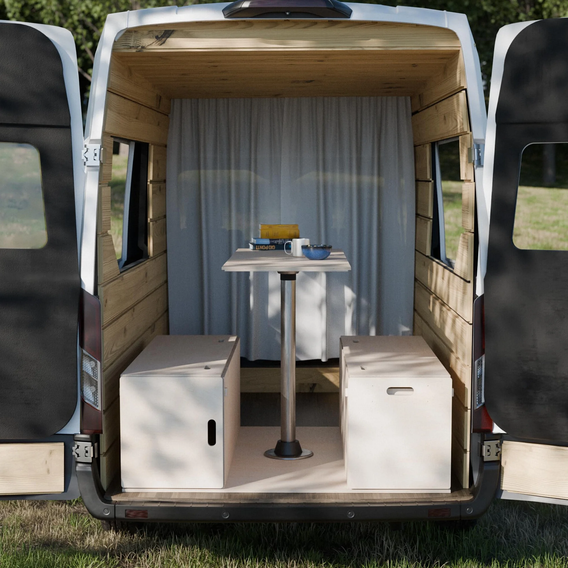 Kit Camper Siberia XL Dos Baúles, Mesa y Cama Extensible 200x135x42cm - No Necesita Homologar