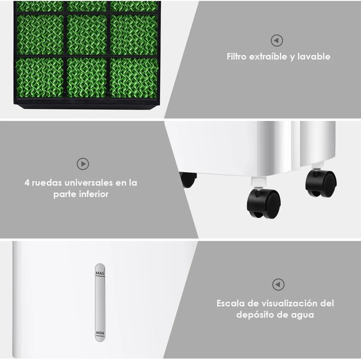 GOPLUS Aire Acondicionado Portátil 4 en 1, Purificación Ventilador Humidificador Enfriador de Aire Móvil con Depósito de Agua 8L, Climatizador Evaporativo 3 Velocidad, Temporizador 7,5H, Contro Remoto