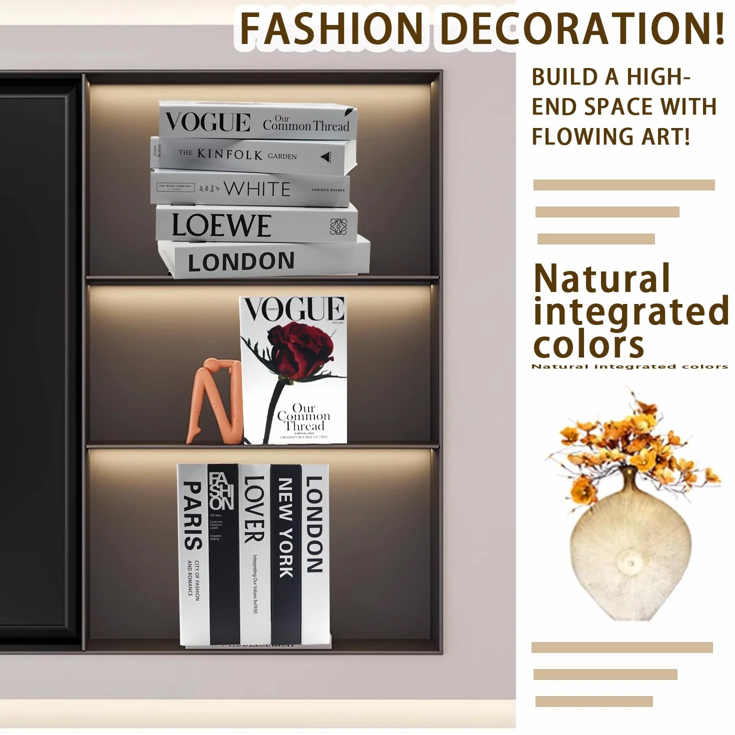5 Piezas Libros Decorativos Moda Libro Decoracion Falsos de Interiores Moderno Libros Decorativos Falsos para Decoración, Estantería, Mesa de Centro del Hogar (5 Piezas E)