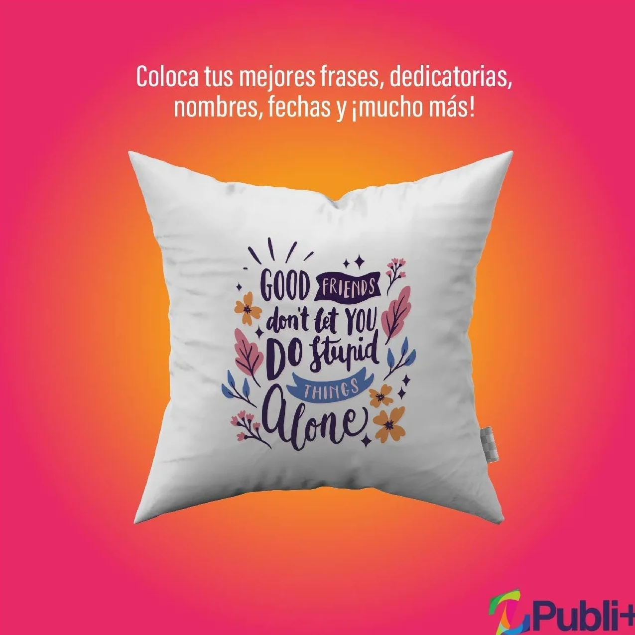 Cojín Personalizado 45x45 con Relleno, Cremallera, 2 Caras, Foto y Texto - Regalo Original Aniversario