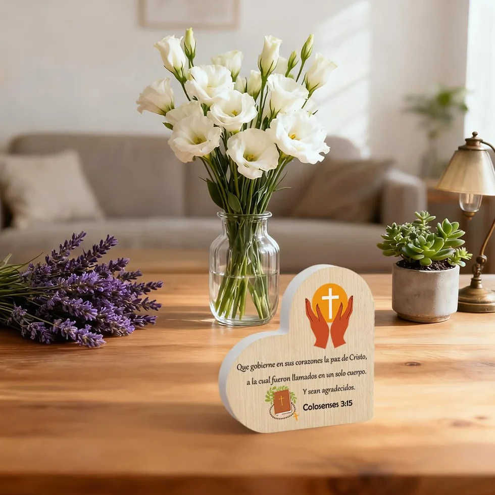 Regalos de Confirmación Católica Decoración Madera Versículos Bíblicos Religiosos