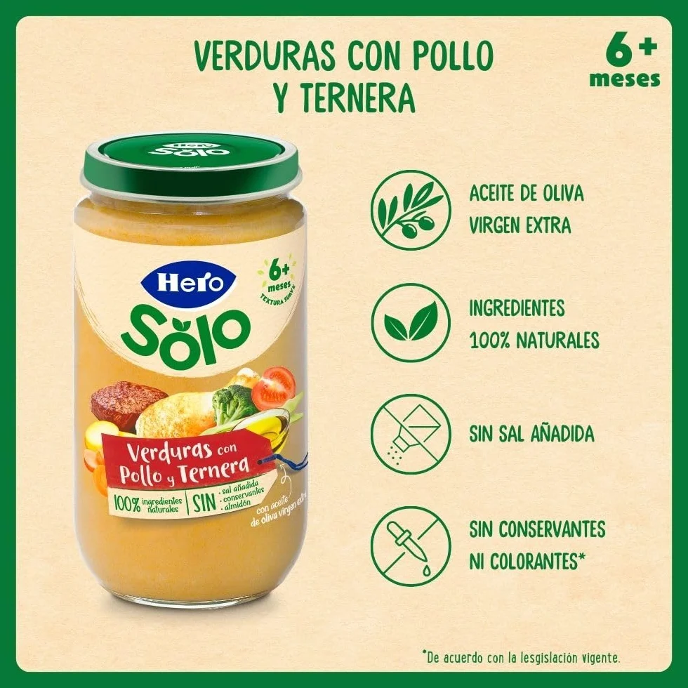 Hero Solo Caja Mixta de Carne Pack 18x235 g para bebés desde 6 meses