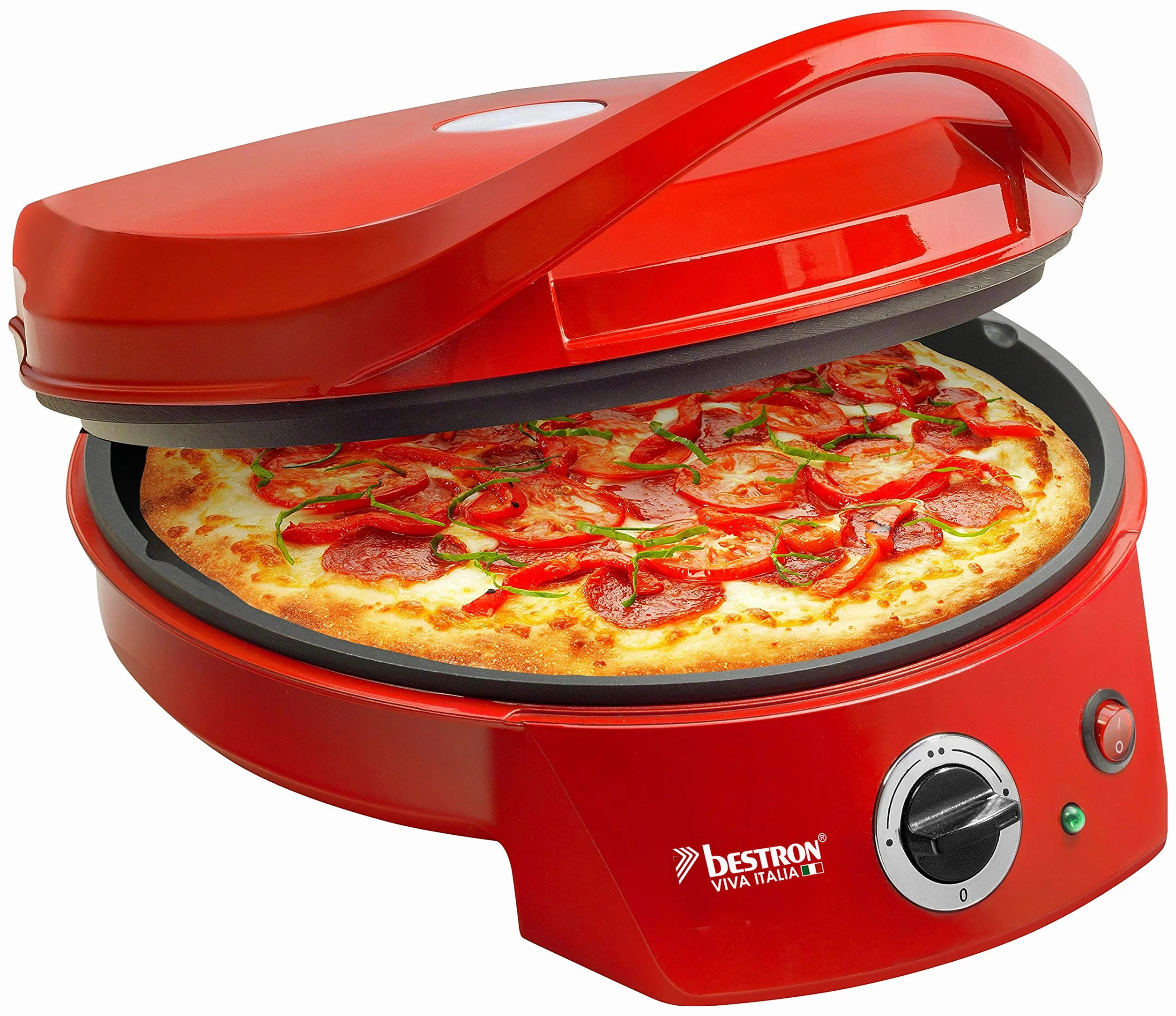 Bestron Horno Grill Eléctrico para Pizza Viva Italia 230°C 1800 W Rojo