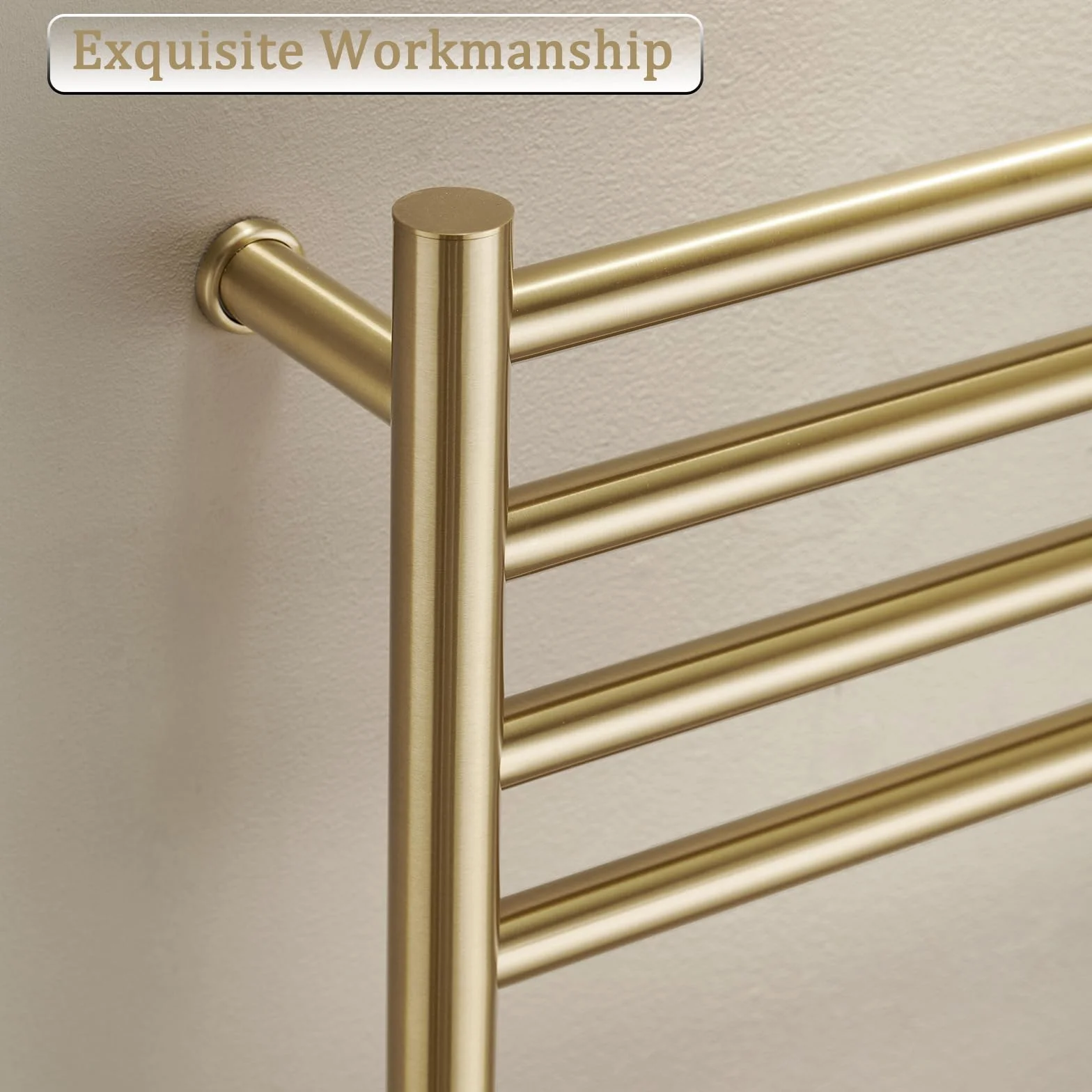 ESOP Radiador Toallero Eléctrico Baño Oro 162 W Radiador Calienta Toallas de Toallero, 110x52x12 cm Toallero Calentado para Baño, Inteligente de Temperatura Constante Calentador de Toallas Pared
