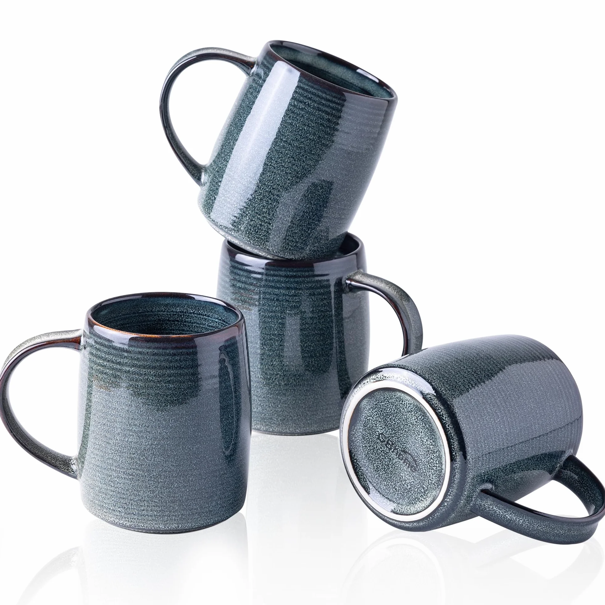 GBHOME Juego de 4 tazas de café grandes de 18 oz (aprox. 500 ml) tazas de cerámica hechas a mano con colores degradados. Ideal para latte, té, cerveza y chocolate caliente. Apto para lavavajillas y