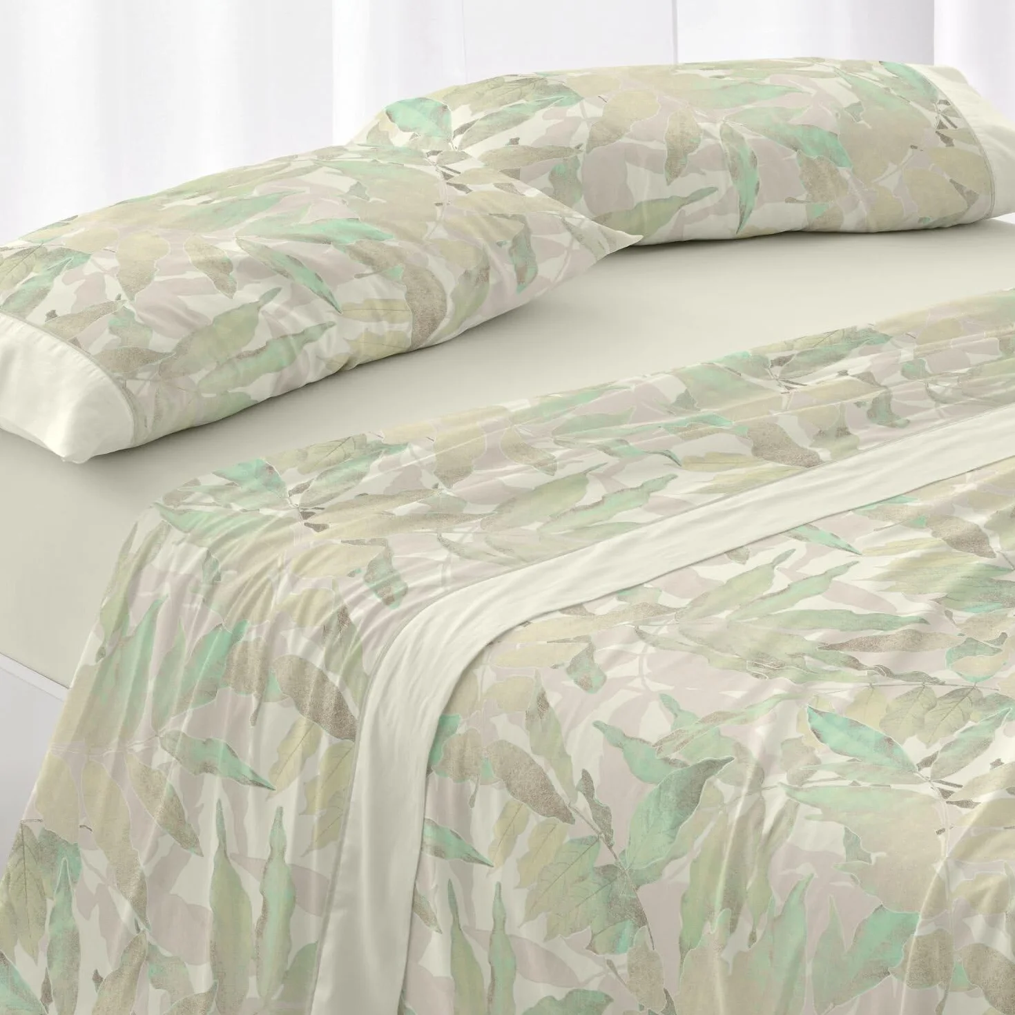 Burrito Blanco | Juego de sábanas | Cama de 150 a 160cm. (+Medidas Disponibles) | Diseño 044 | Color Oliva (150-160x190/200cm.)