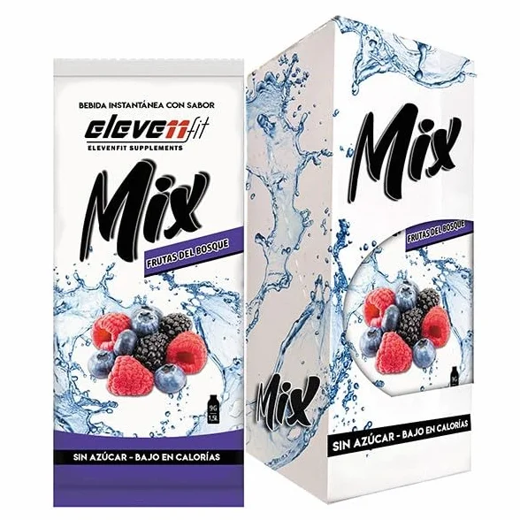Eleven Fit Mix Instantáneo Frutas Del Bosque 1.5L Sin Azúcar Baja en Calorías Caja 12 Sobres