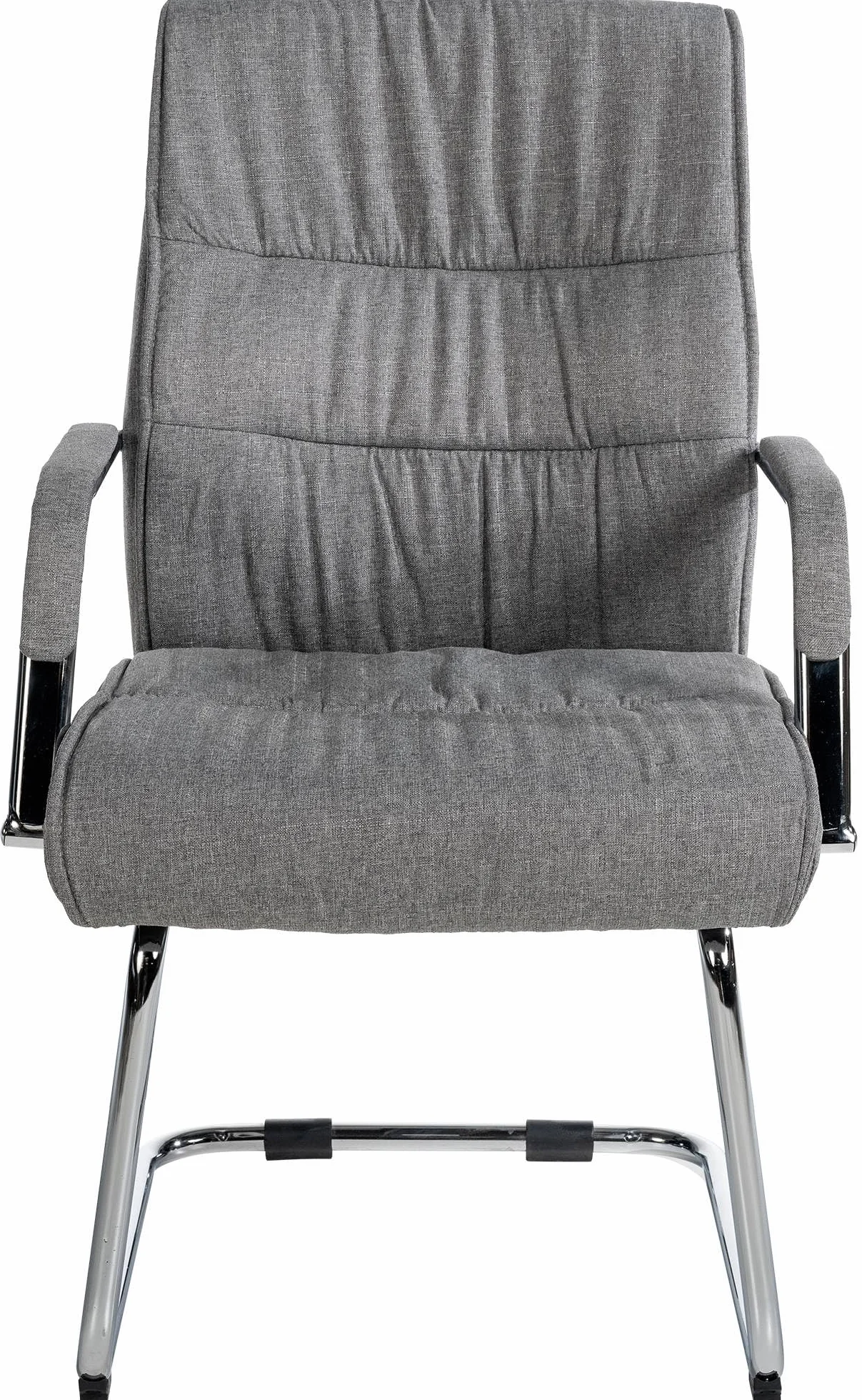 CLP Silla De Reuniones Estilo Cantilever Sievert Tapizada En Tela I Silla De Conferencias con Reposabrazos, Color:Gris Claro