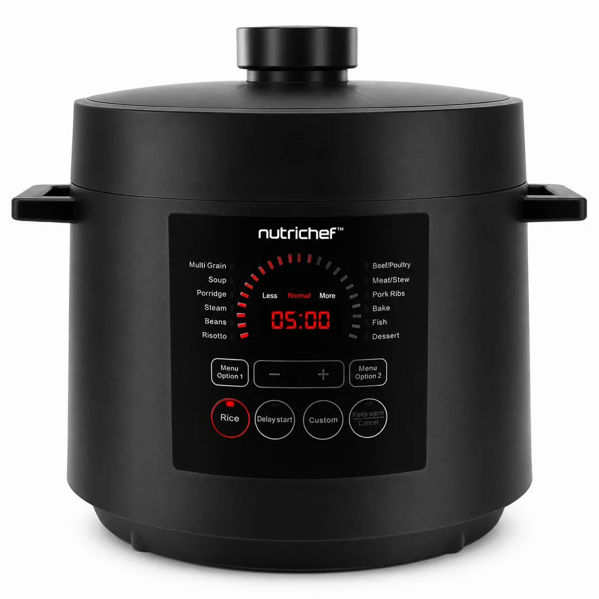 NutriChef olla de presión eléctrica digital de encimera, 13 funciones de cocción, Tiempo y temperatura ajustables, Hornea, Cocina al vapor y brasea