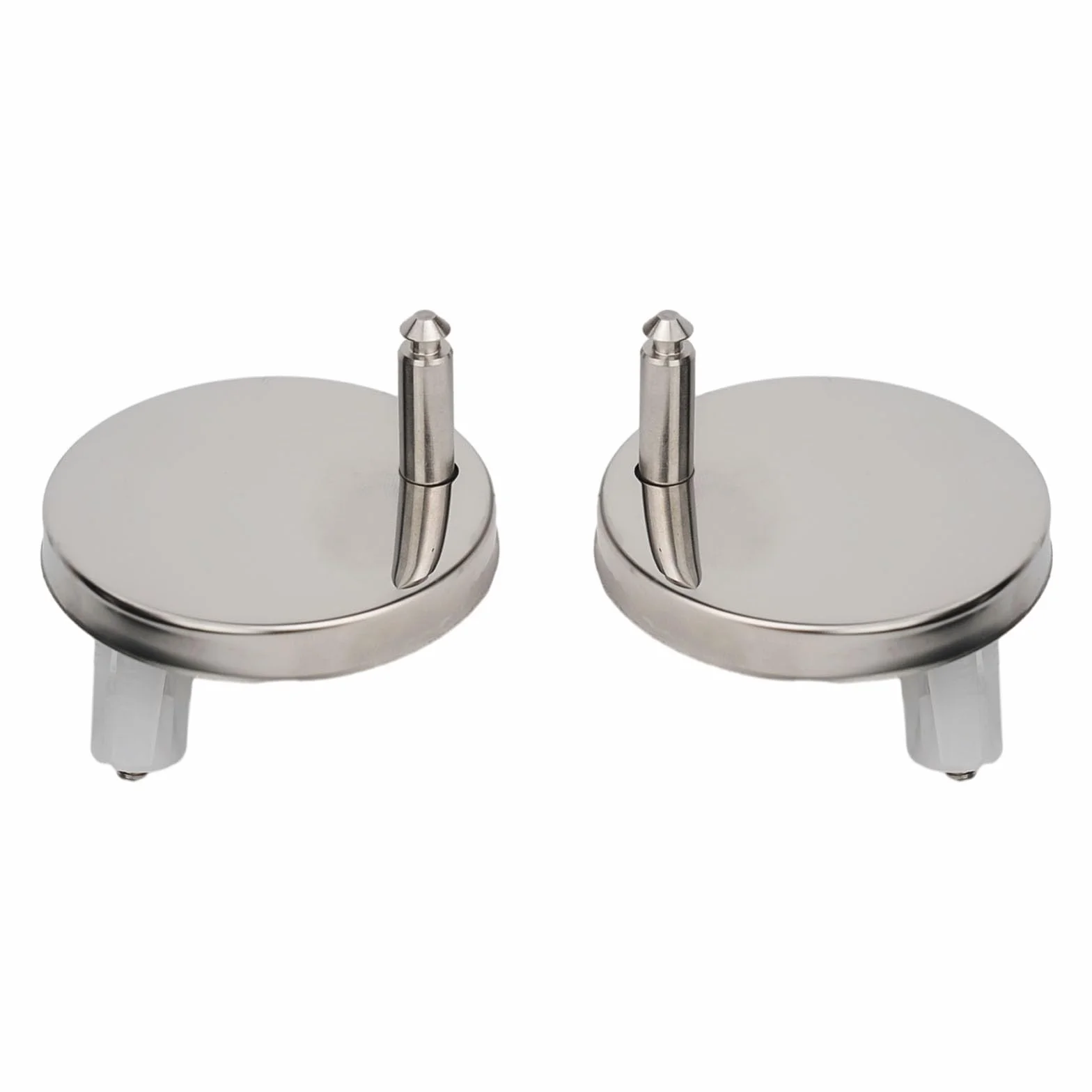 Honseadek Bisagras de asiento de inodoro de liberación rápida, piezas de repuesto de metal de acero inoxidable, pernos de bisagra de tapa, accesorios de fijación de asiento de inodoro (65 mm)