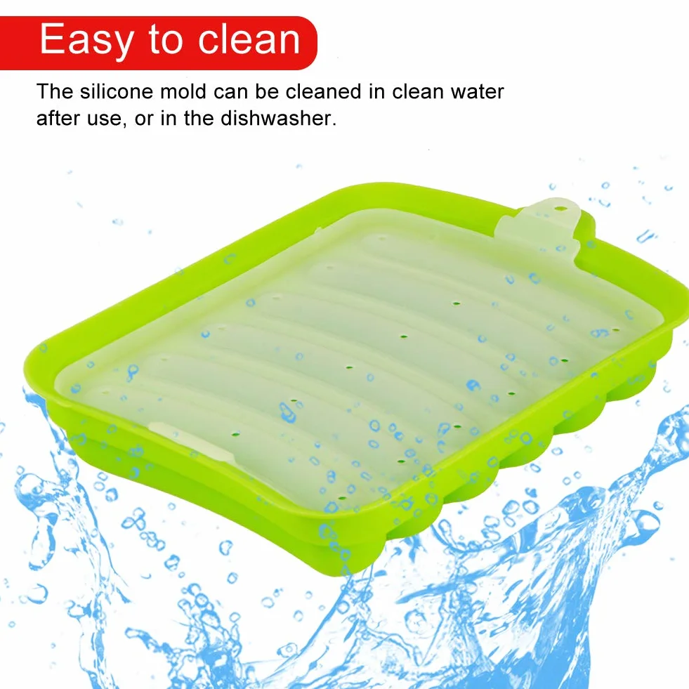 Molde de silicona para salchichas,antiadherente,paquete de 3 moldes para hornear perros calientes para niños,sin BPA,hecho a mano,bandeja para hamburguesas y salchichas,molde para comida para(Verde)