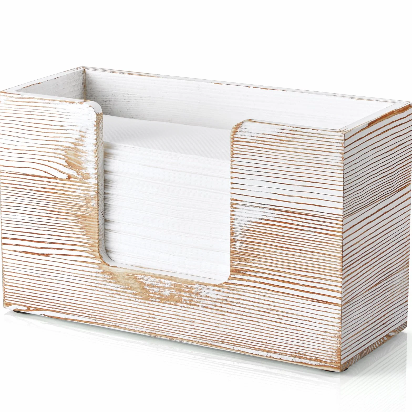 Dispensador de toallas de papel para encimera, soporte de madera para toallas de papel de baño, servilletero blanco rústico para cocina, encimera, plegable, plegable, en Z, dispensador de toallas de