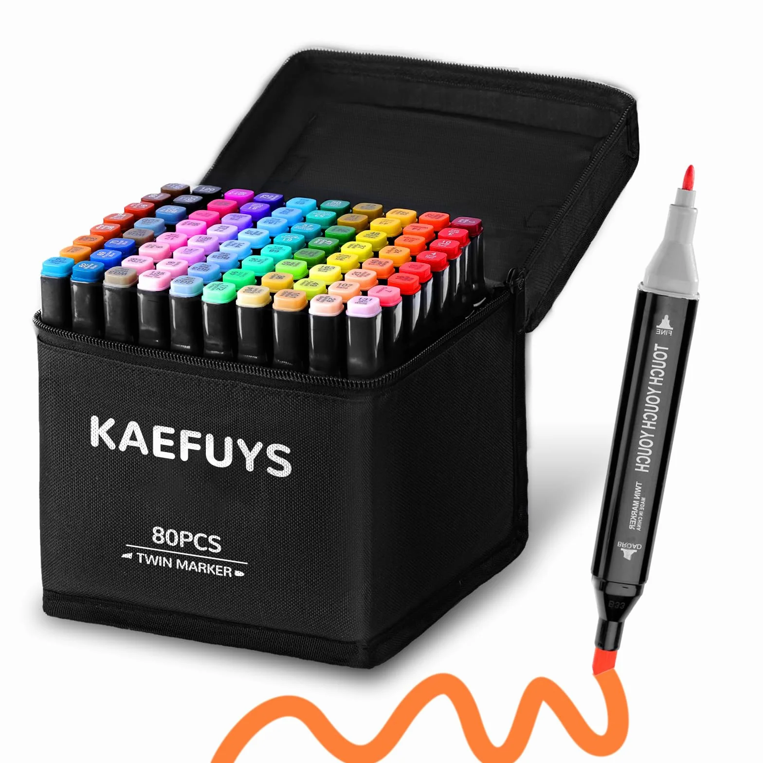 KAEFUYS Rotuladores 80 Colores Doble Punta Marcadores Permanentes Secado Rápido para Dibujar