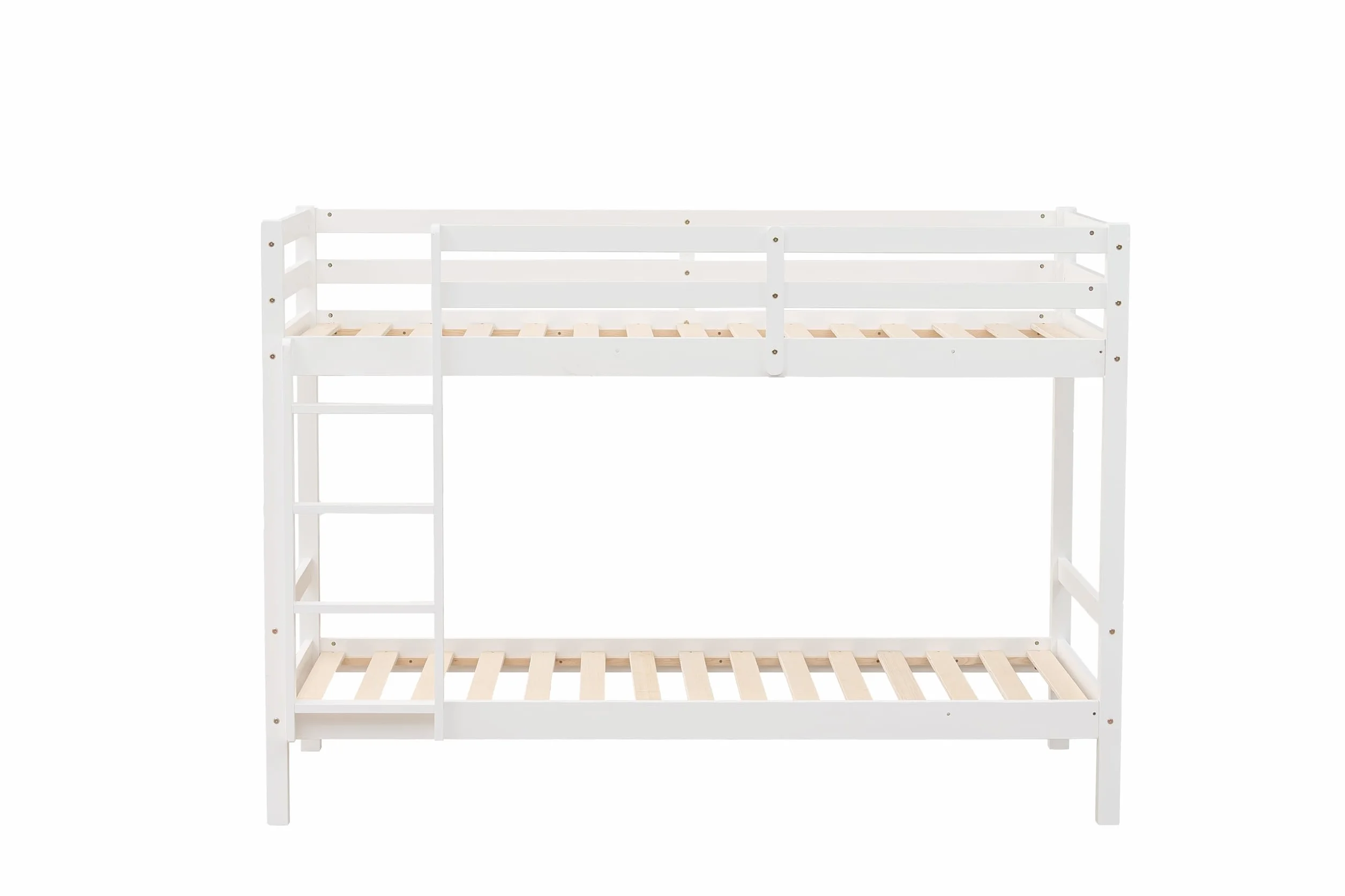 Mobelcenter, Litera Olivia de Pino Macizo Reversible, Blanco, 90x190 cm, con Somieres Incluidos, para Habitaciones Infantiles y Juveniles, Medidas: Ancho: 198cm x Fondo: 97cm x Alto: 140cm (1615)