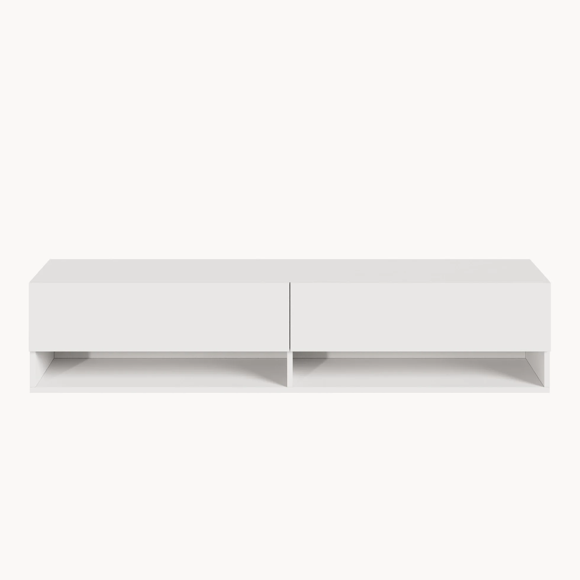 [en.casa] Armario de Pared Halmstad Mueble de TV de Pared 140 x 31 x 30 cm Mesa de Centro Flotante con Compartimentos y 2 Puertas Consola de Pared Blanco