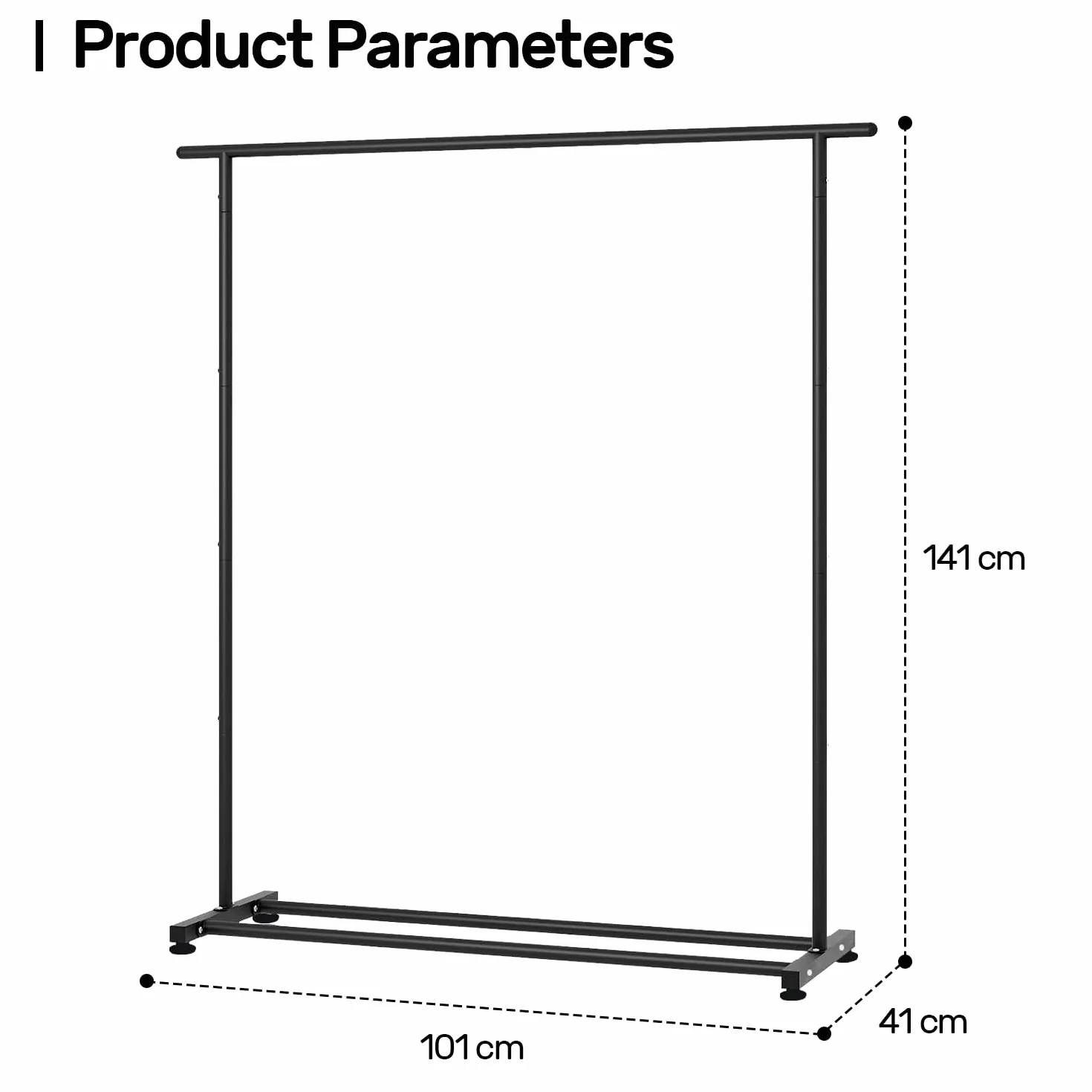 Vestidor Portátil Perchero Colgador Negro 41x141x101 cm