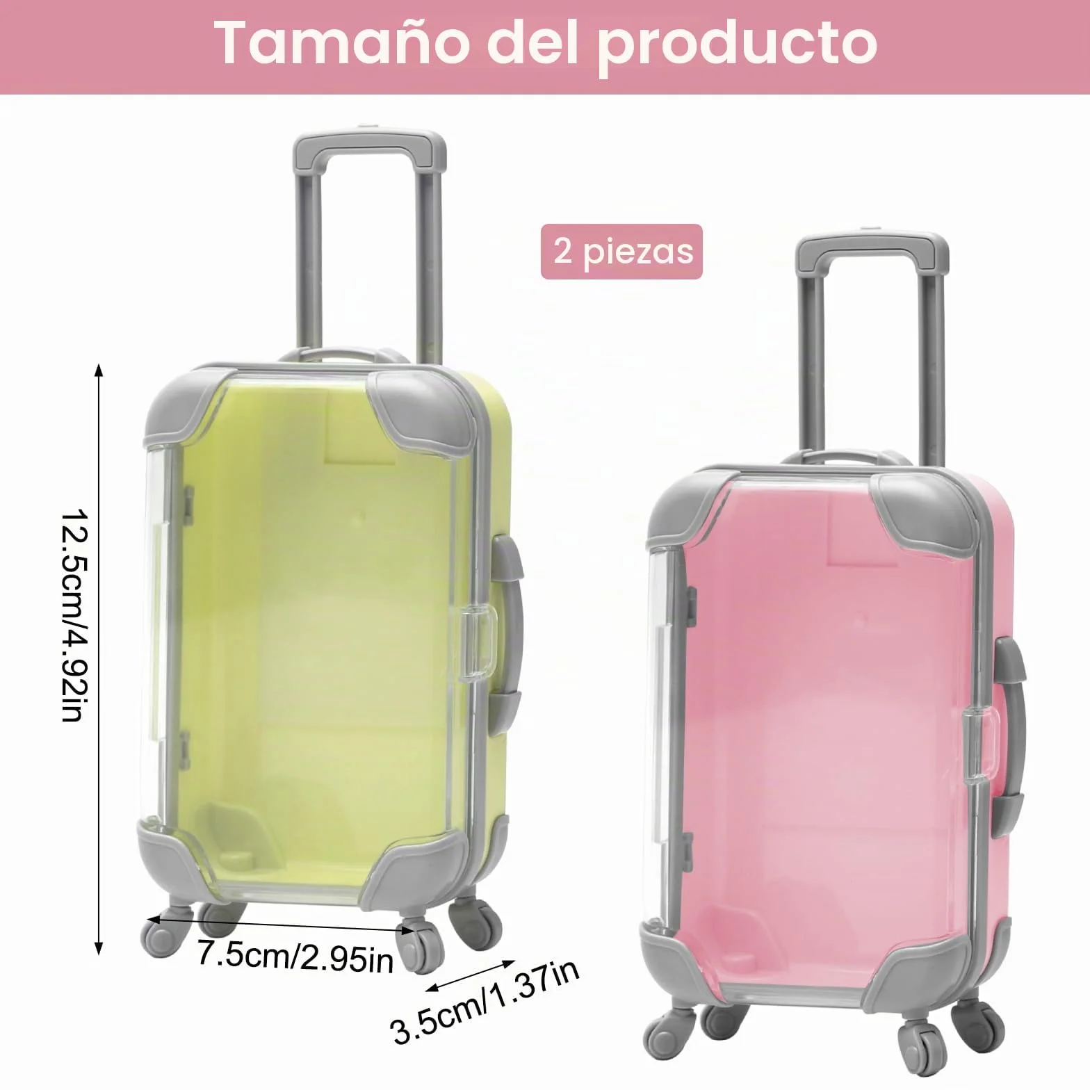 VOSSOT Mini Maletas Pequeñas con Ruedas y Asa, Regalo Original Dinero para Vacaciones Viaje Bodas