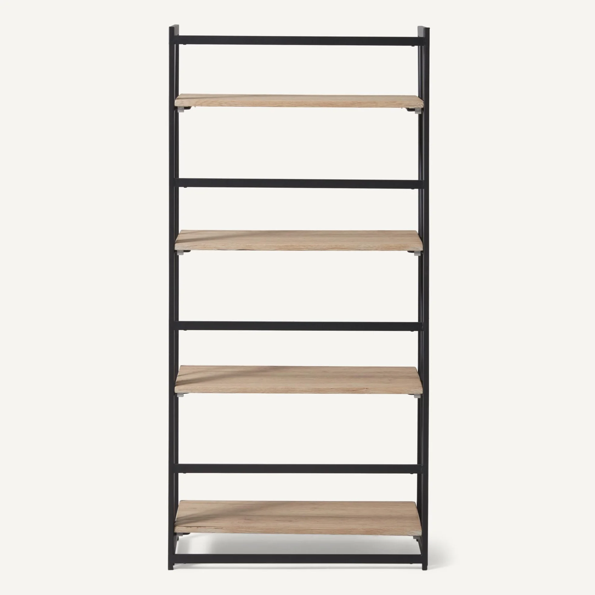 Amazon Basics Librería Plegable, Estructura de Metal, 4 Estantes de Madera, Sala de Estar, Dormitorio, Oficina en Casa, Fácil Montaje, Roble, 29,5cm x 60cm x 125cm