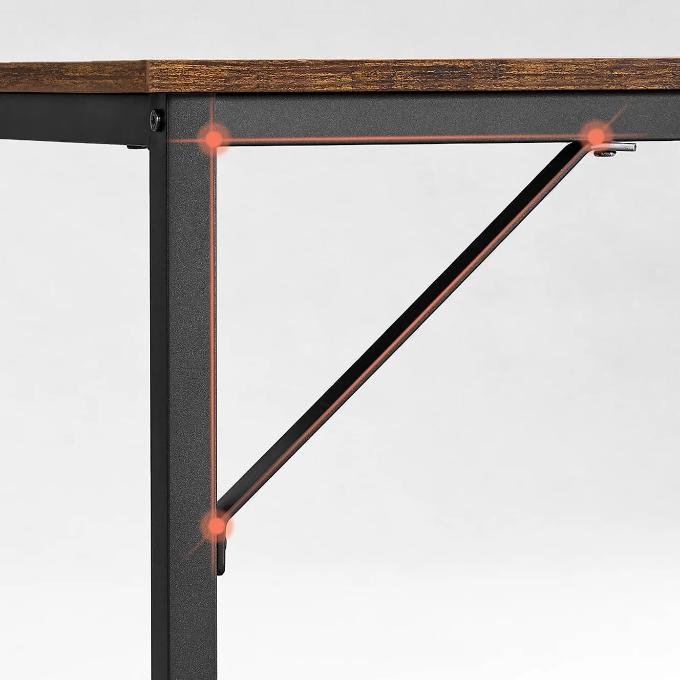 VASAGLE Escritorio Mesa Oficina 50x80x76 cm Industrial Marrón Rústico Negro