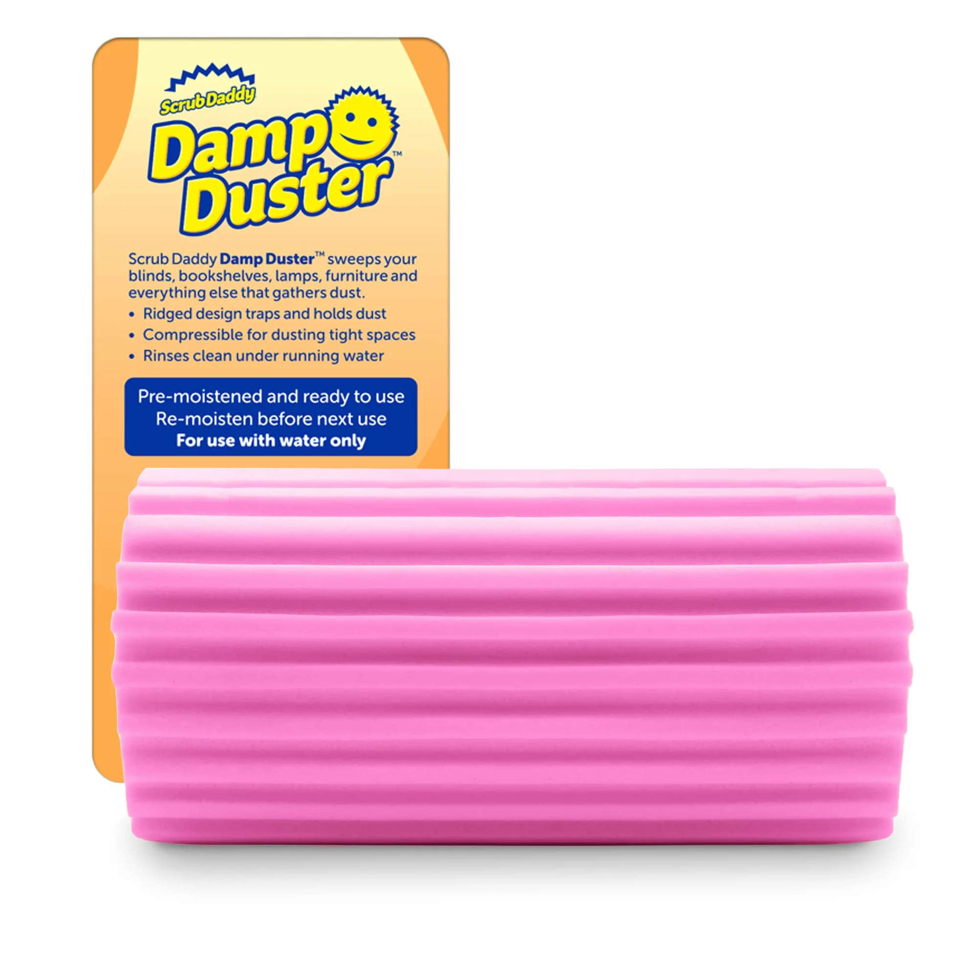 Scrub Daddy Damp Duster Esponja Mágica Atrapapolvo Rosa