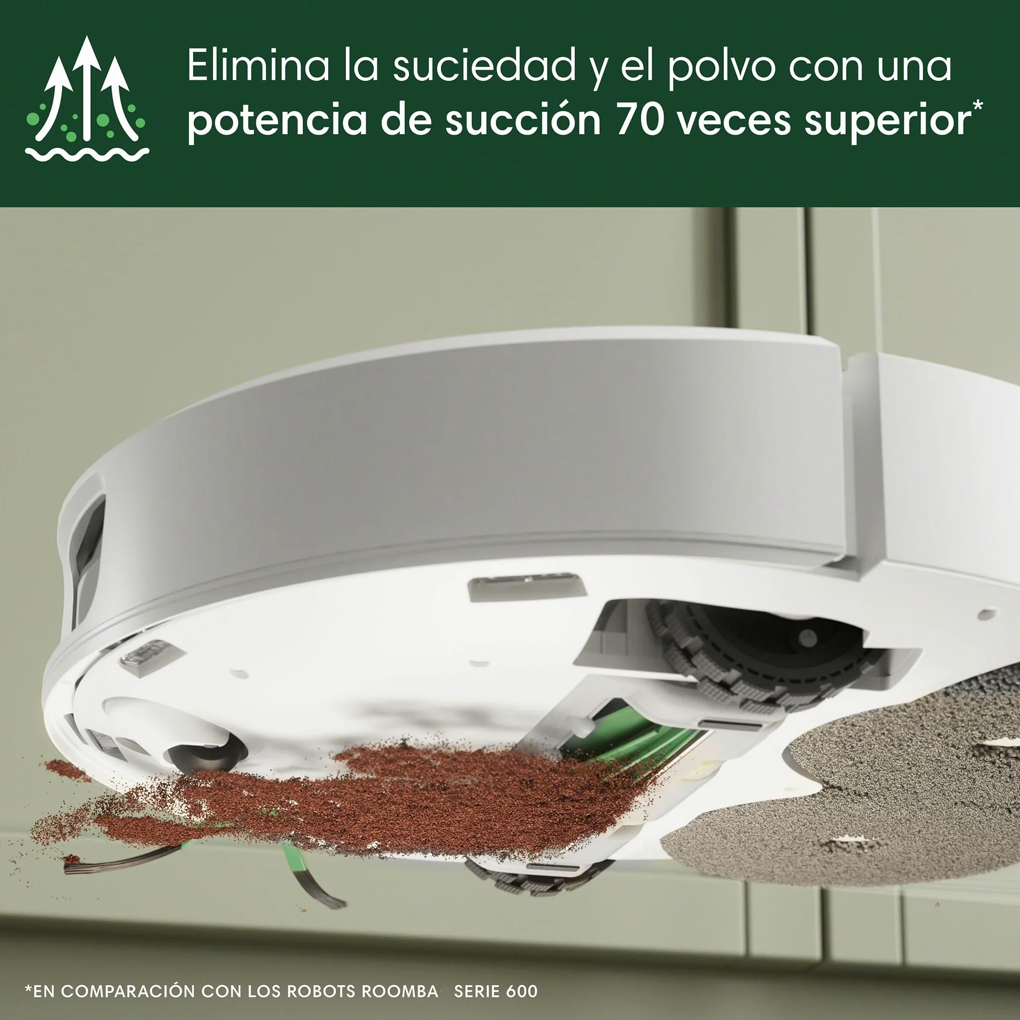 iRobot Roomba Plus 505 Combo con Base AutoWash multifunción y autolimpiable, mopas DualClean con PerfectEdge, PrecisionVision IA, Clearview Pro LiDAR, Secado Aire Caliente mopas, 75 días autovaciado_B
