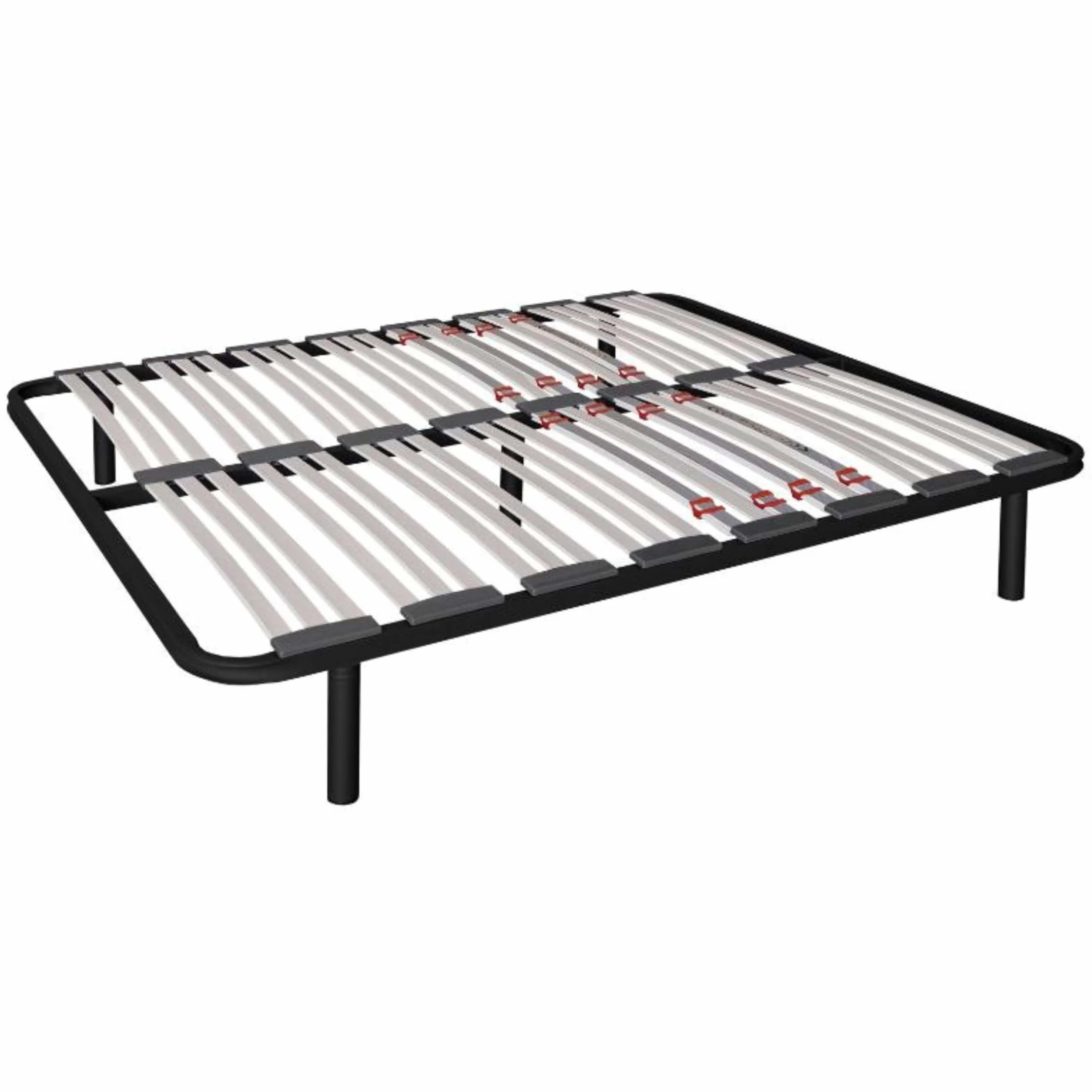 Miroytengo Somier 160x190 cm multiláminas con 7 Patas, con Reguladores Lumbares, Firmeza Adaptable, Tubo 40x30 mm y Laminas de Haya Natural