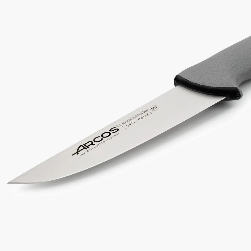 Arcos Cuchillo Carnicero Profesional - Hoja de Acero Inoxidable Nitrum 150 mm - Mango Ergonómico Antideslizante - Ideal para Carne - Serie Colour Prof