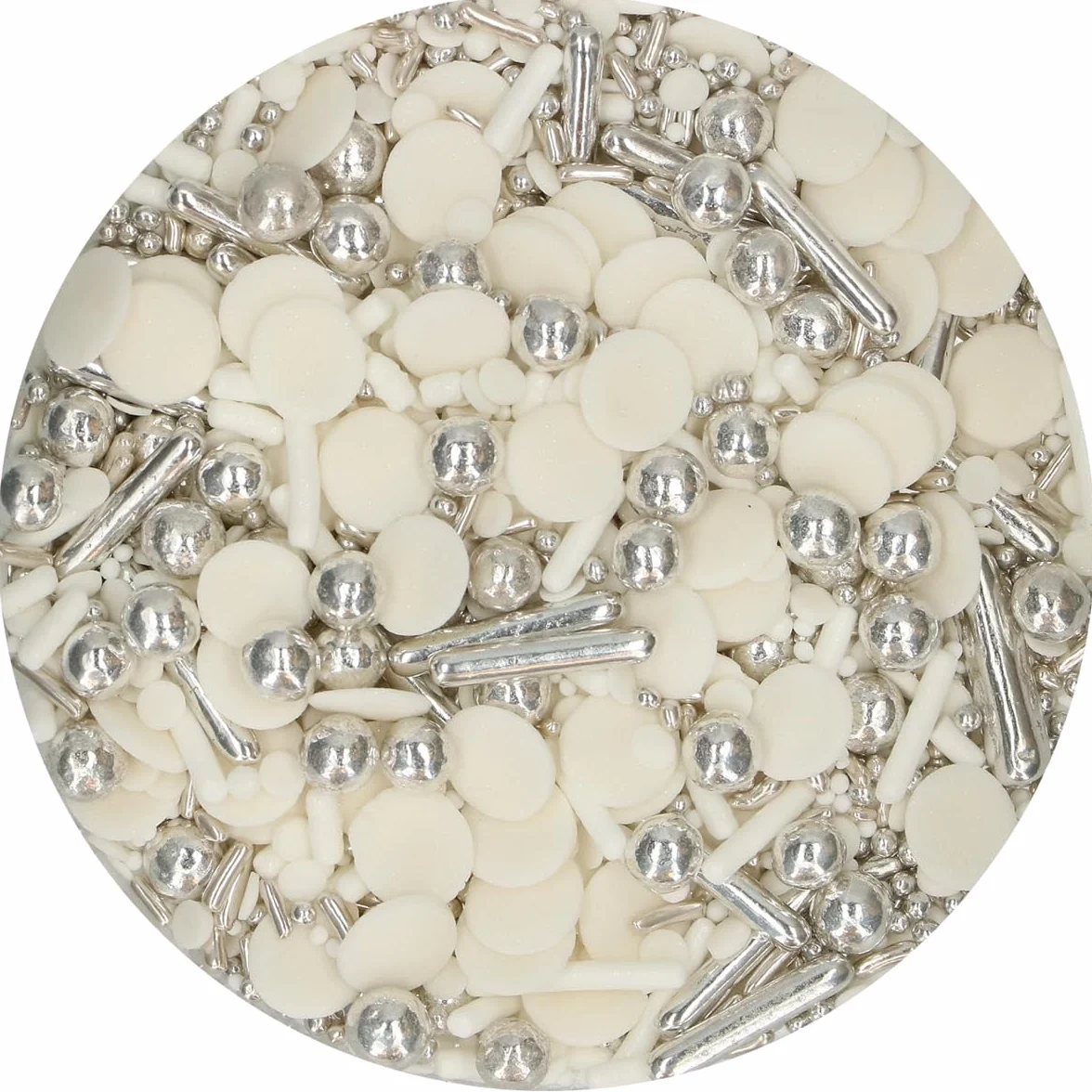 FunCakes Sprinkle Medley Silver Chique Plata Decoraciones de Azúcar 65g