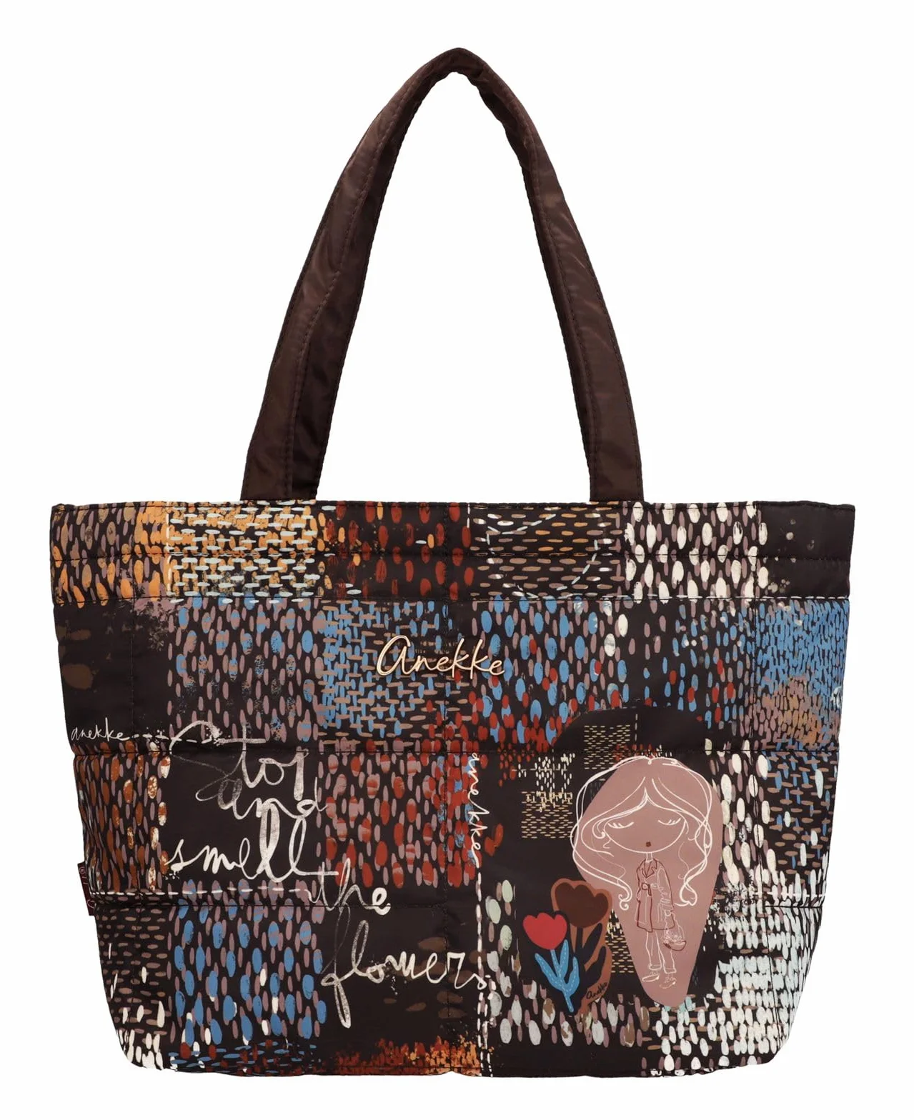 Anekke Bolsa de Viaje Bolso Shopper Blossom Travel Bag Multicolor | Asas de hombro, cierre de cremallera, suave y ligero, gráficos con logotipo, compartimento amplio