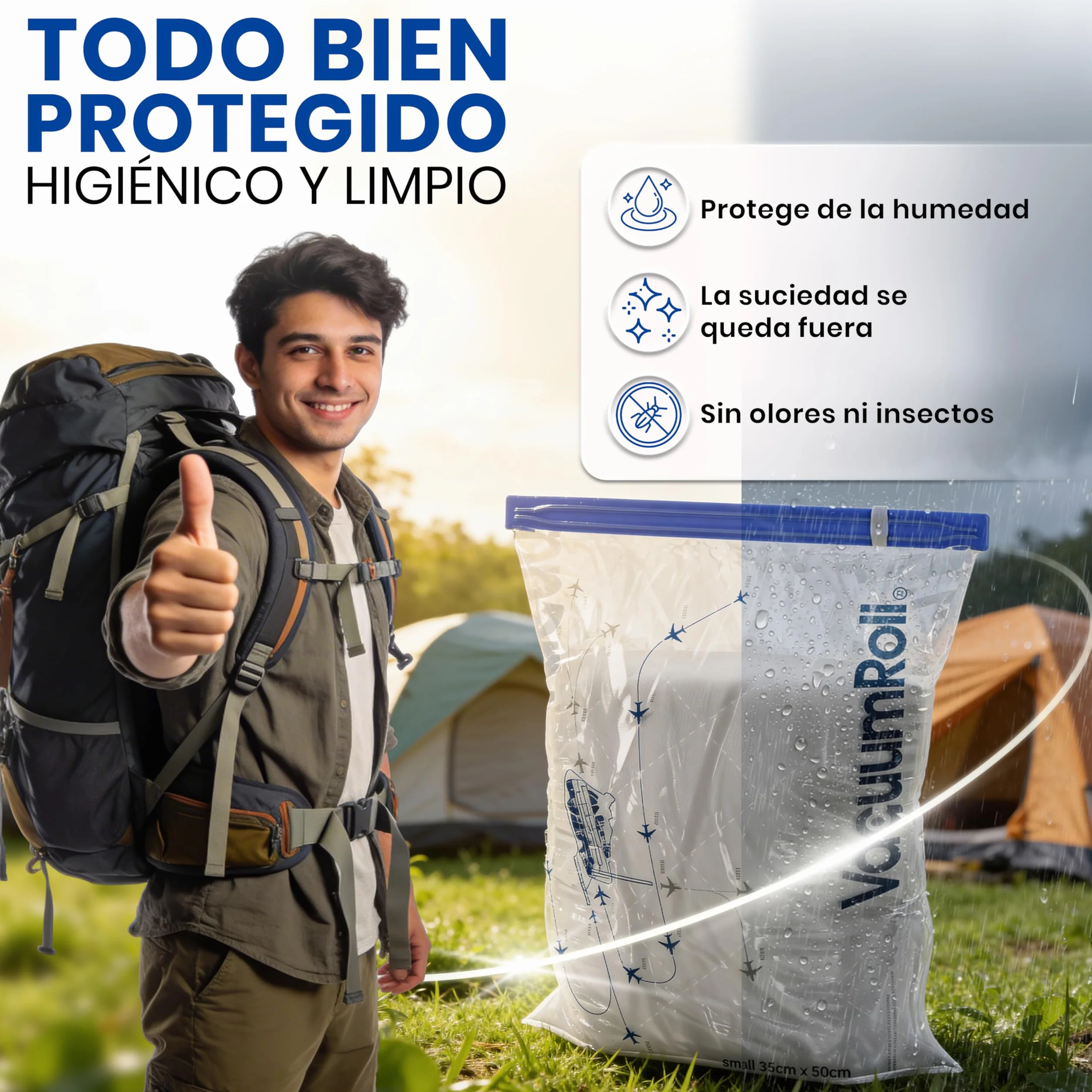 Bolsas de Compresión para Viajar myHodo, 10 Piezas (5x 60x40cm 5x 50x35cm), Almacenamiento al Vacío