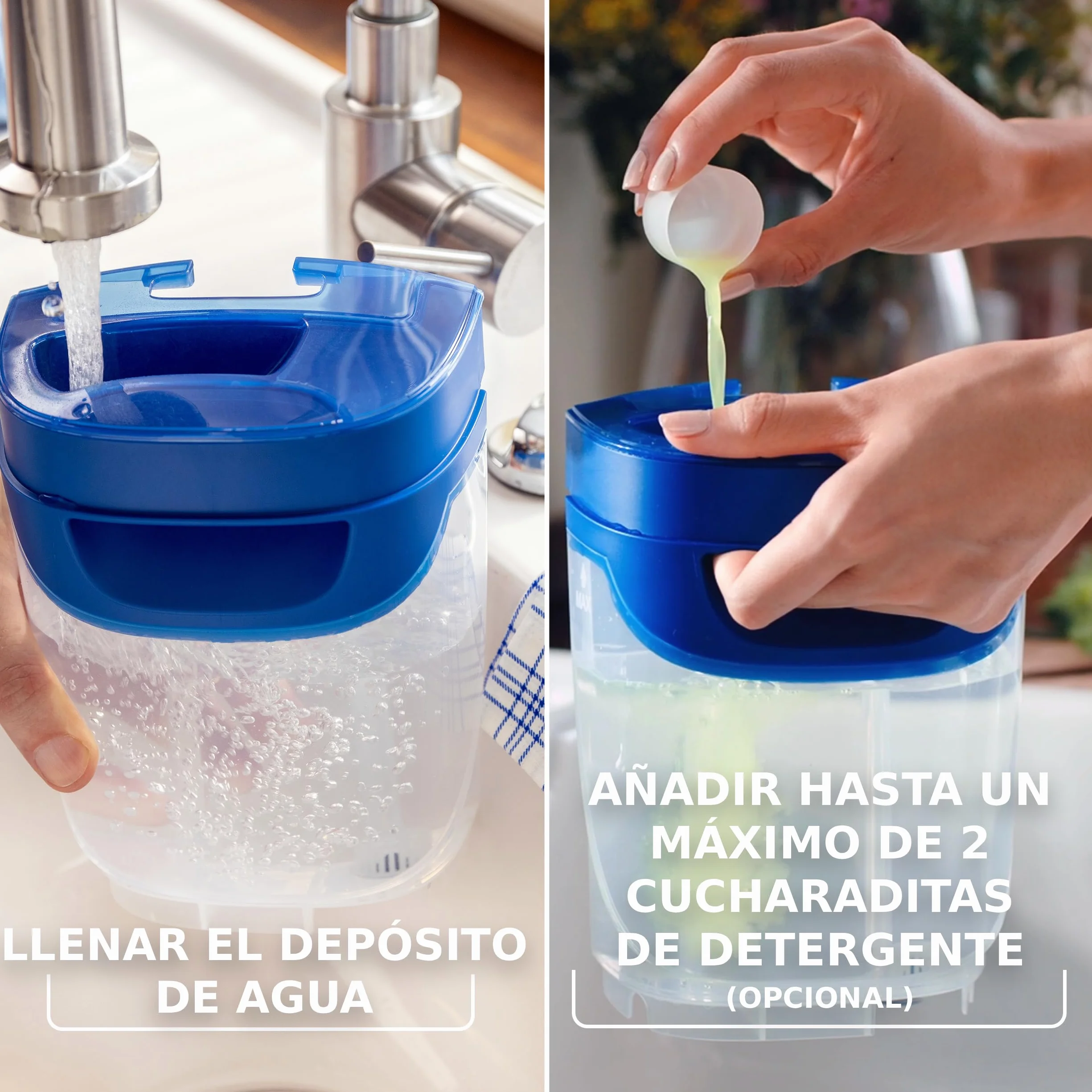 Vileda H2Pro Sistema de mopa Plana Agua Limpia y Sucia Separadas Escurrido con una Mano Microfibra
