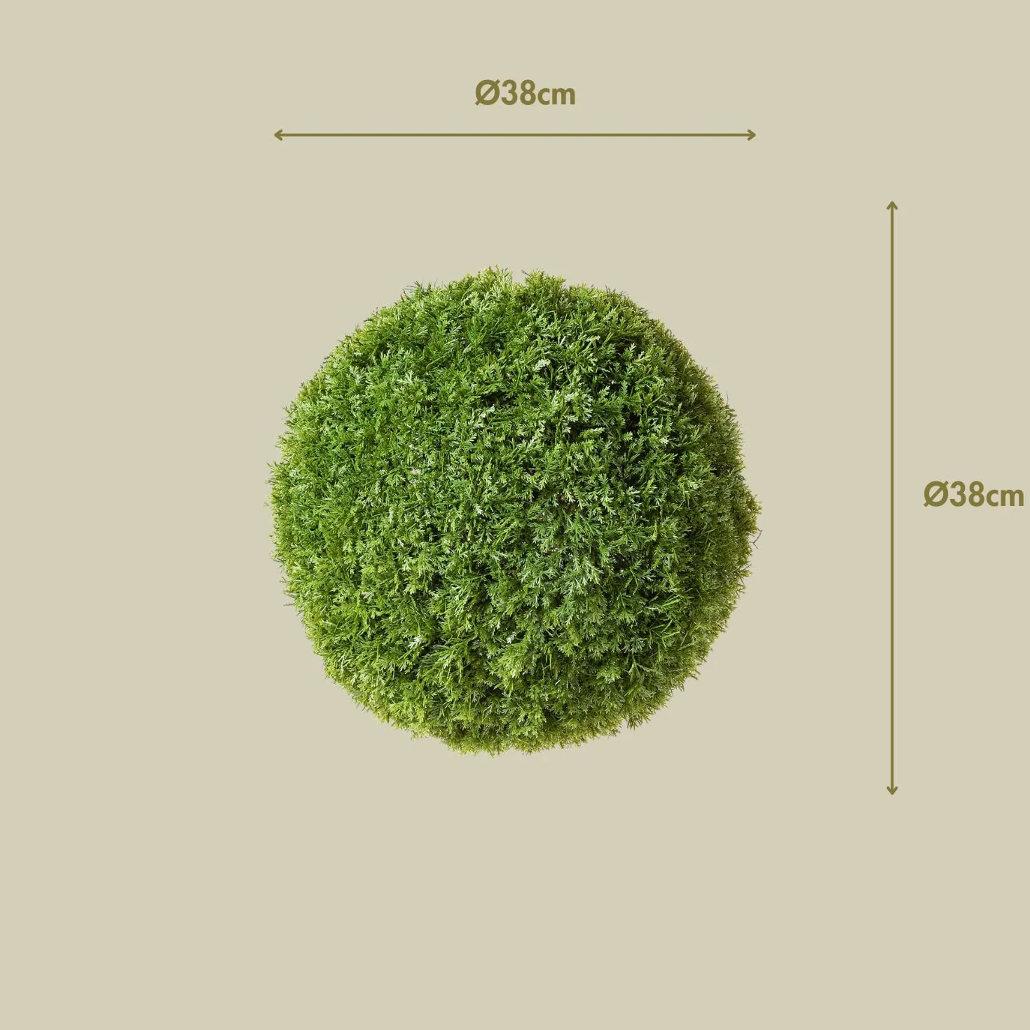 Bola de Boj Artificial Kenia 33 cm de diámetro | Esfera Artificial Exterior con Protección UV 5 Años | Topiario Decorativo para Jardín, Terraza y Entrada