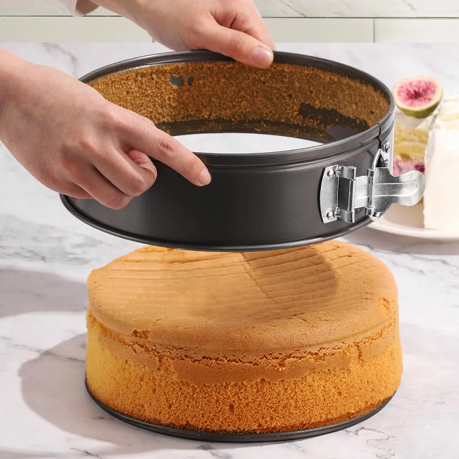 WinGluge 3 Piezas Molde Desmontable, 12/18/22cm Moldes Para Pasteles, Molde repostería Redondo con Revestimiento Antiadherente, Moldes para Bizcochos, para Repostería, Tartas