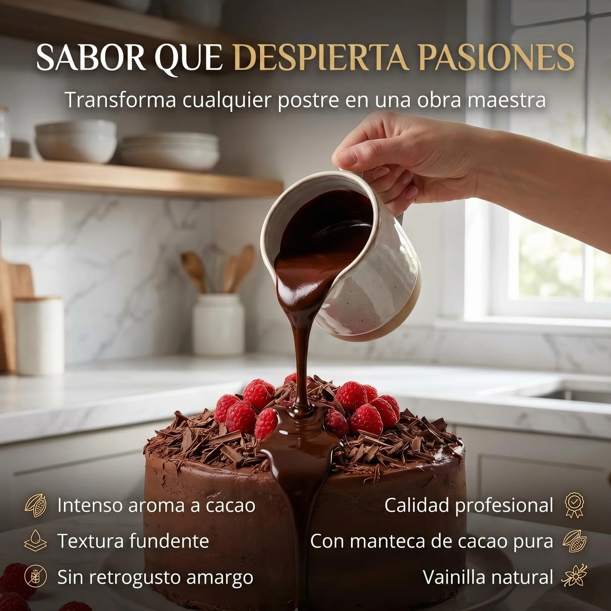 BAM Pepitas de Chocolate Negro sin Azúcar Añadido 250 g – Gotas de Repostería 55.4% Cacao