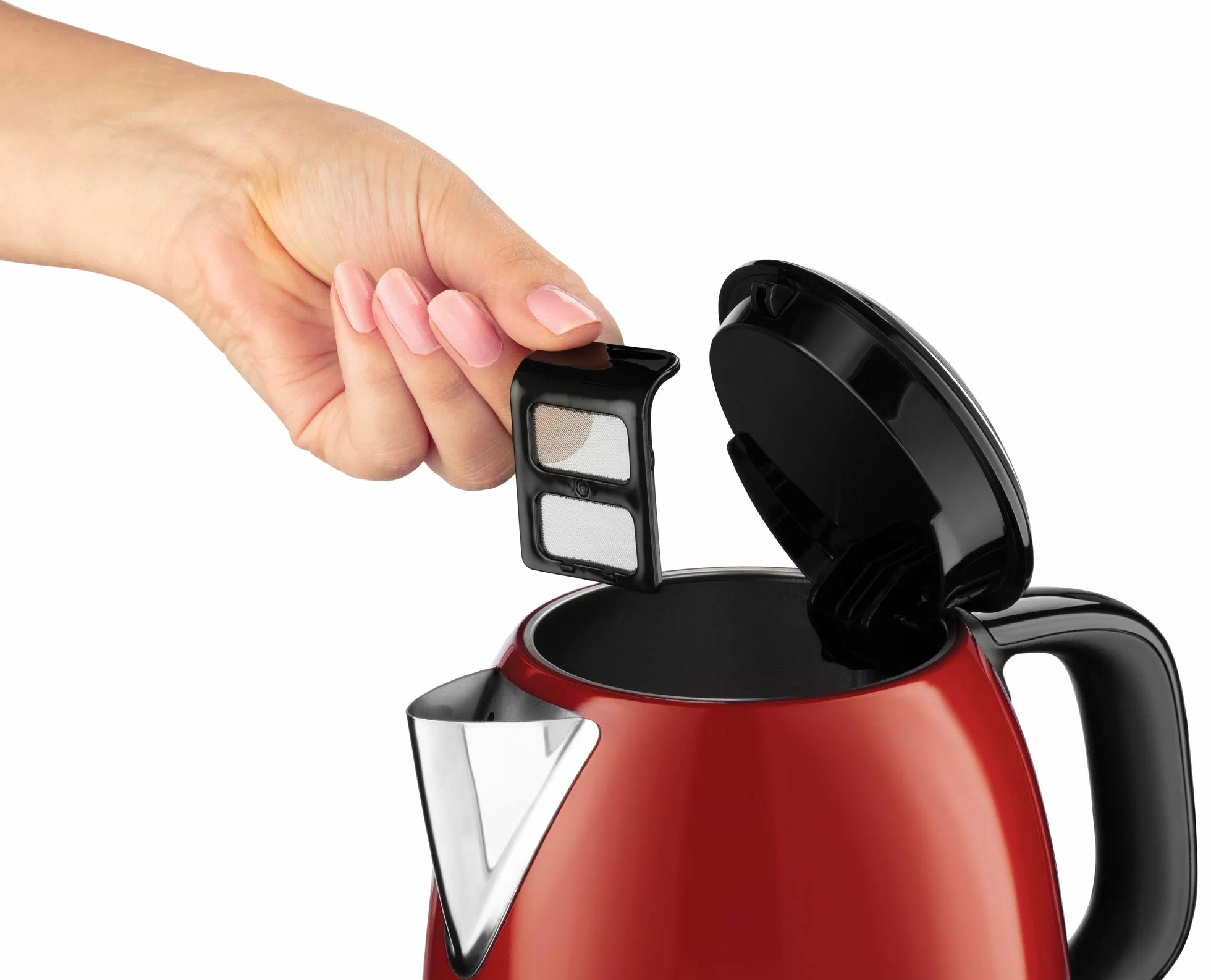 Russell Hobbs Hervidor de Agua Eléctrico Colours Plus 1 litro 2400 W Filtro Extraíble Base 360° Rojo
