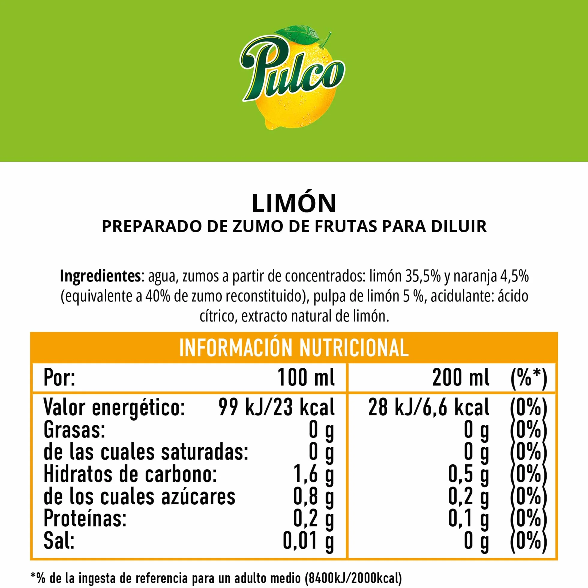 Pulco Zumo de Limón Pack 6 x 70cl