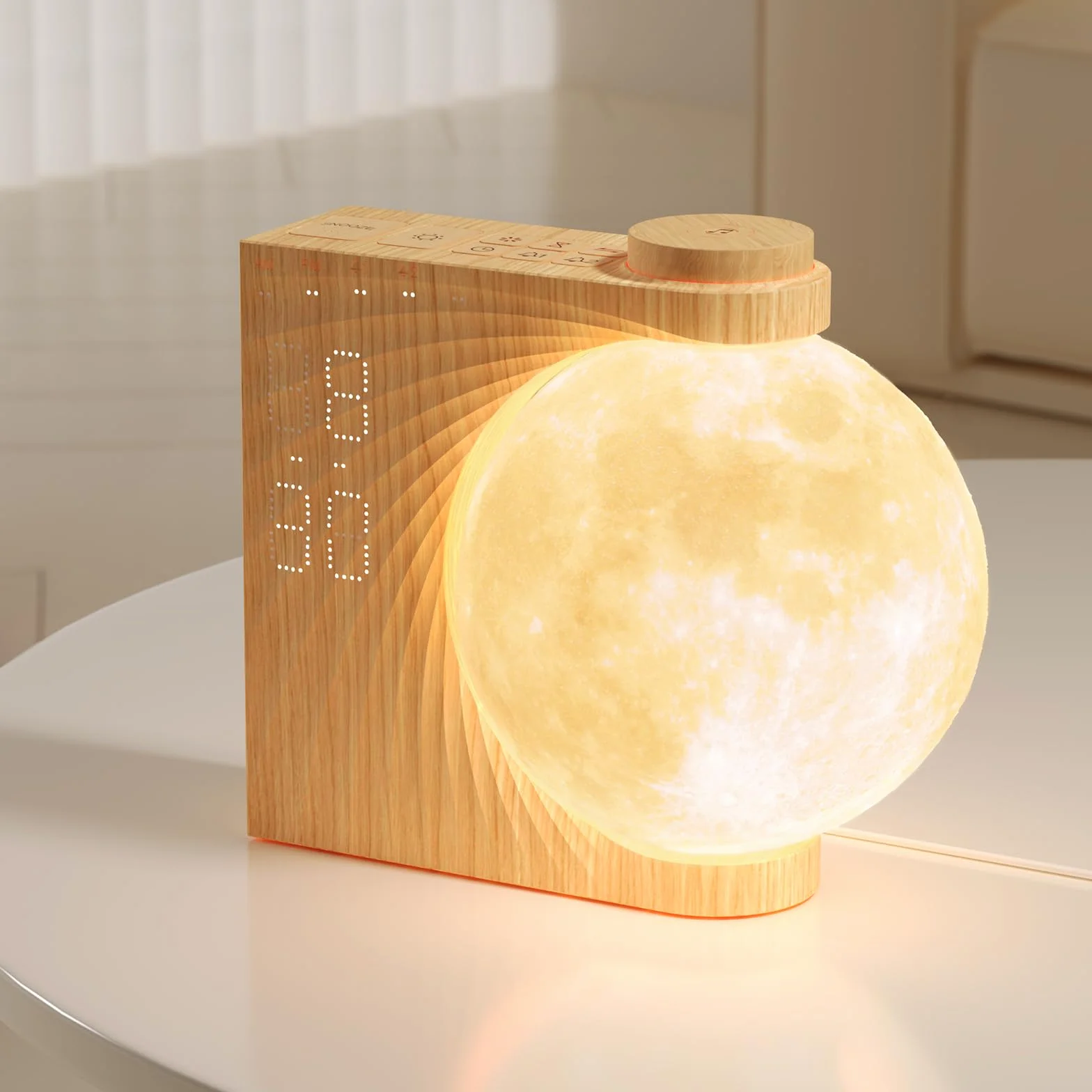 RETEYUNG Despertador con Luz para Adultos y Niños - Reloj Despertador con Simulación de Amanecer, Función Snooze, Luz Nocturna 8 Colores, 10 Sonidos Naturales, 4 Brillos Ajustables (Rotación manual)