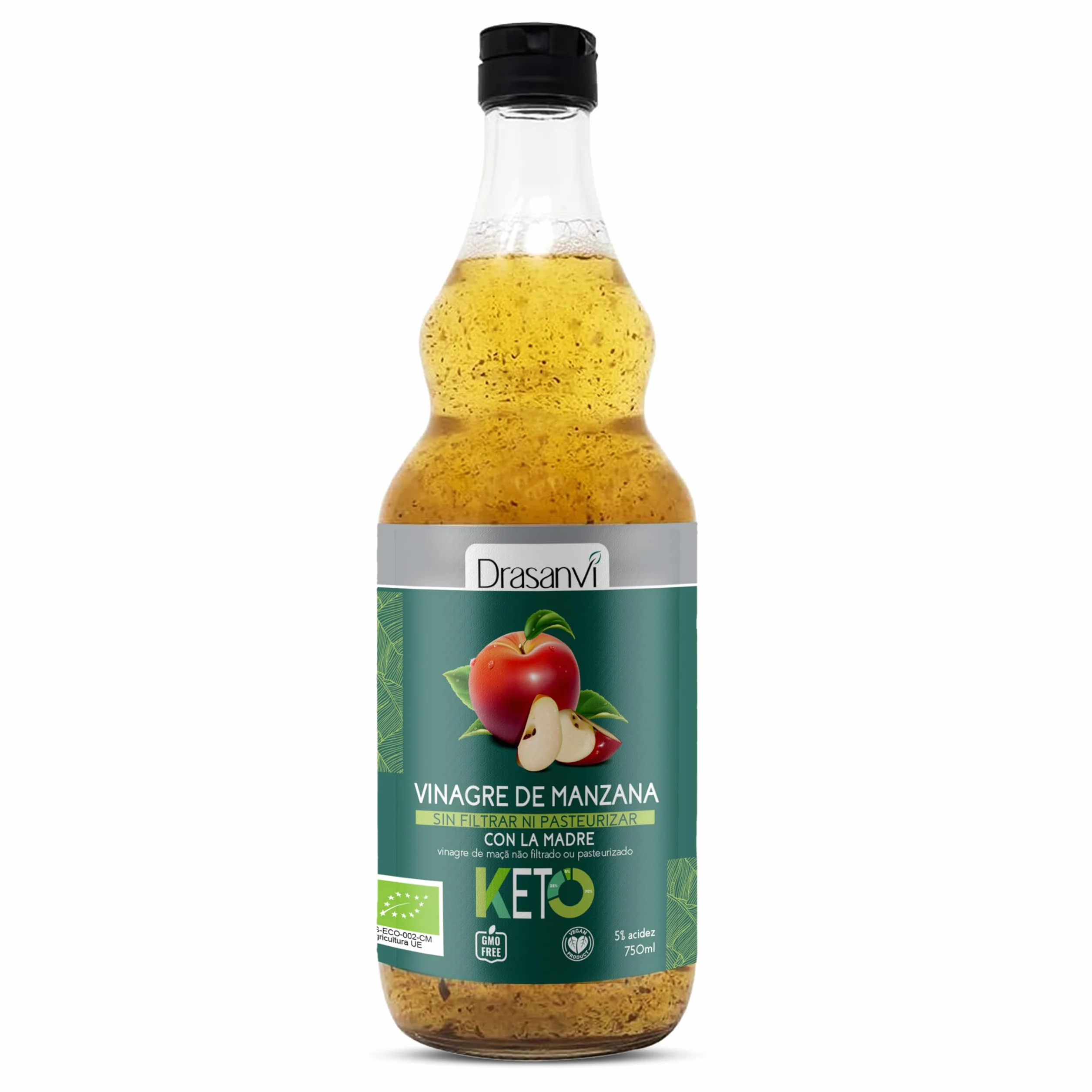 DRASANVI VINAGRE DE MANZANA MADRE SIN FILTRAR CERTIFICADO BIO 75cl
