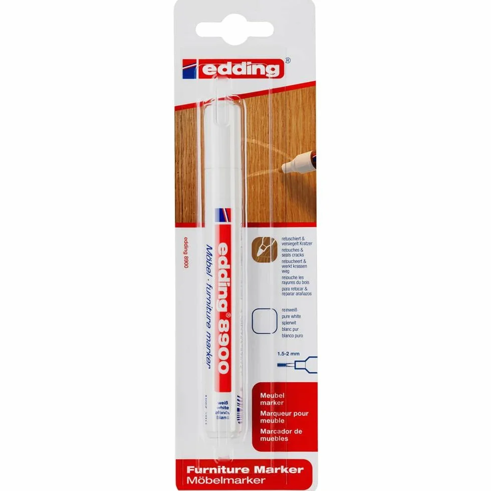 Edding e-8900 Marcador para Muebles Punta Redonda 1.5-2mm Blanco Puro