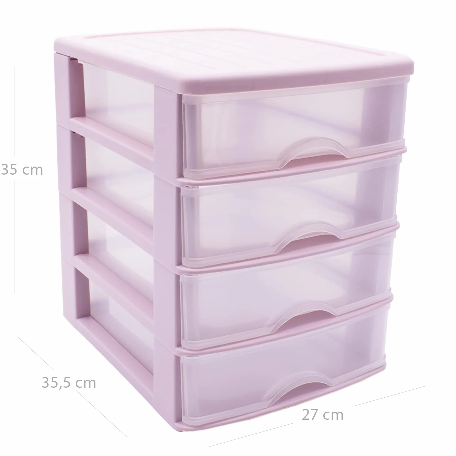 Torre de Almacenamiento con 4 cajones 35 cm rosa claro