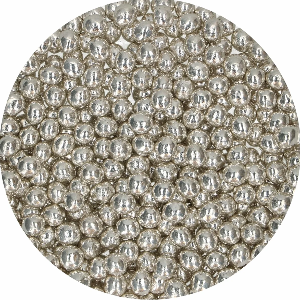 FunCakes Crispy Choco Pearls Metallic Silver 60 g Decoraciones de Chocolate para Tartas