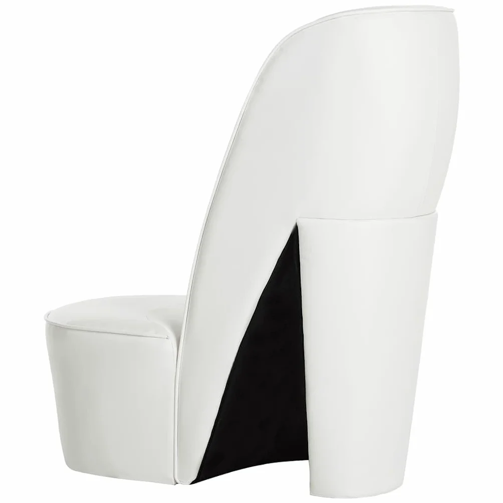 vidaXL Sillón Forma Zapato Tacón Cuero Sintético Mobiliario Decoración Estructura Robusta Duradera Elegante Tapizado Suave Cómodo Estabilidad Blanco