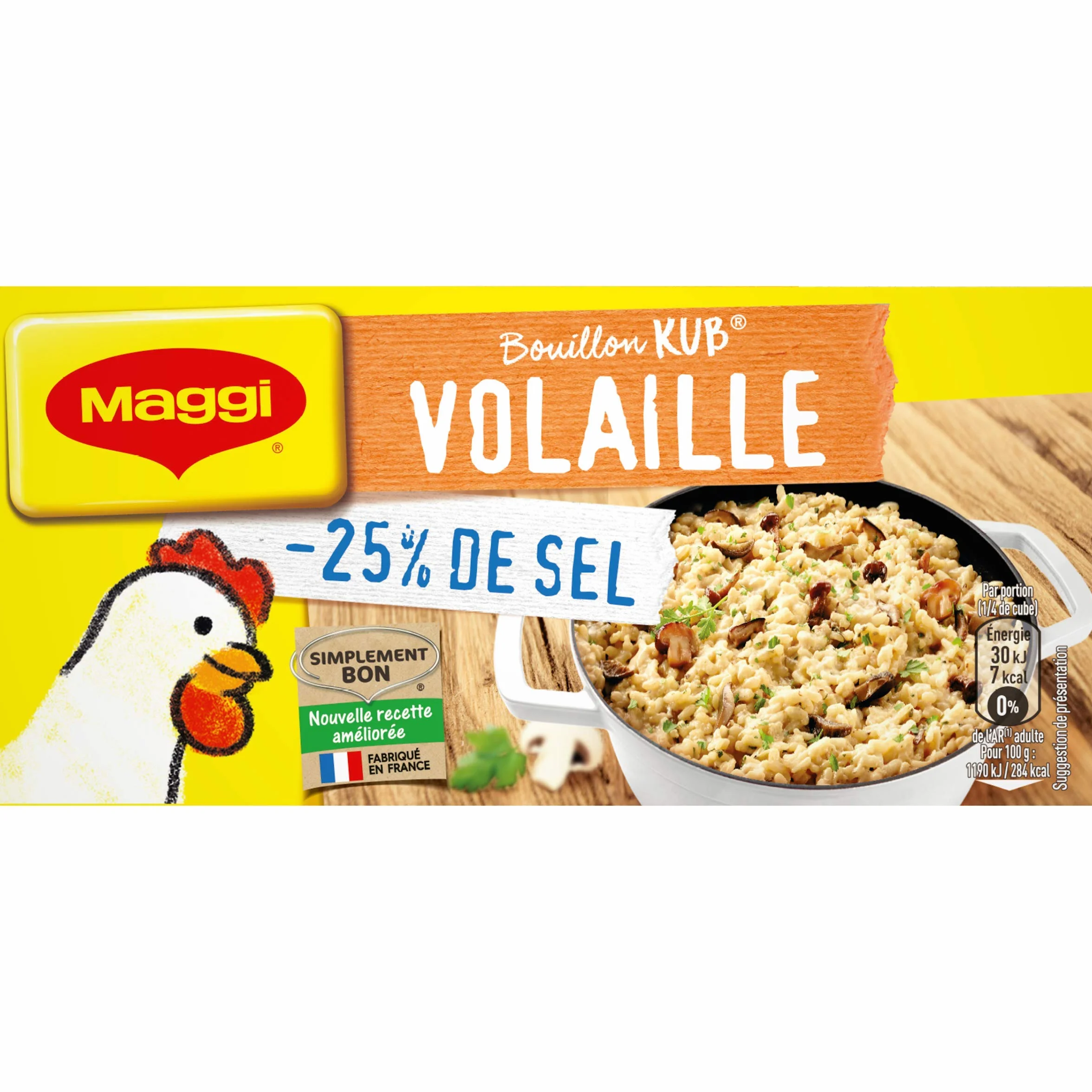 Maggi Assaisonnement Volaille Sel Réduit Bouillon KUB 120 g