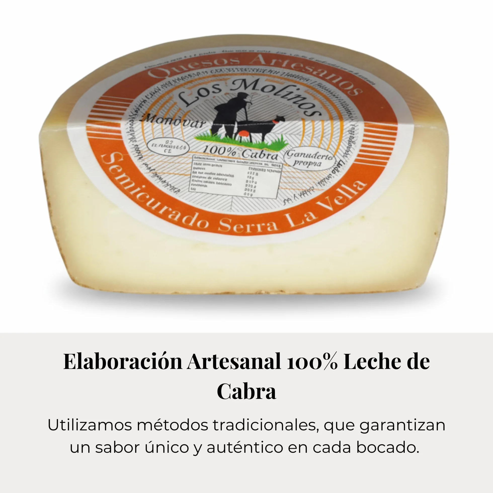 Serra La Vella Queso Artesano Semi Curado 100% Leche de Cabra Caja Madera