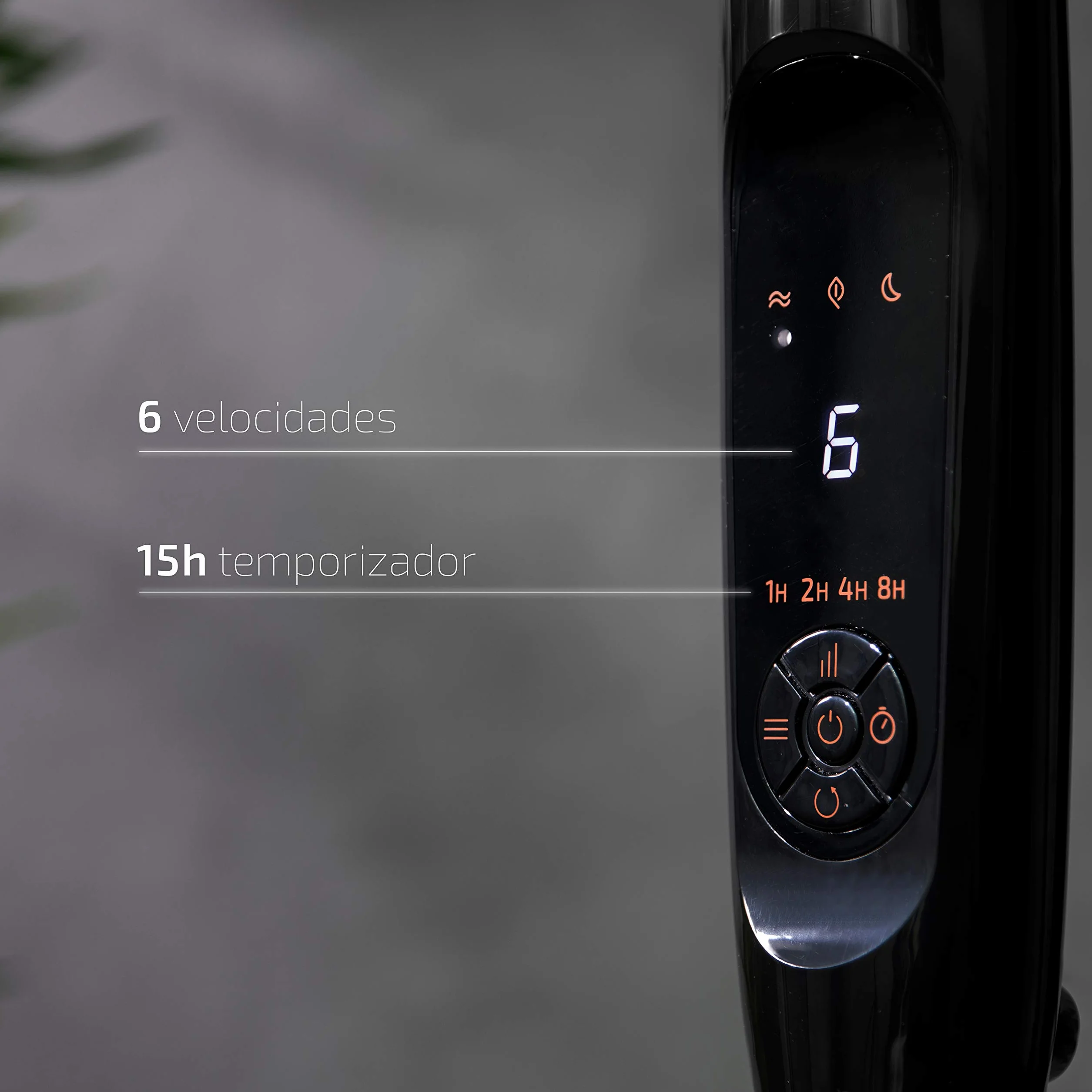 Cecotec Ventilador de Pie 60W 10 Aspas 6 Velocidades Motor Cobre Altura Ajustable 115-135cm Negro