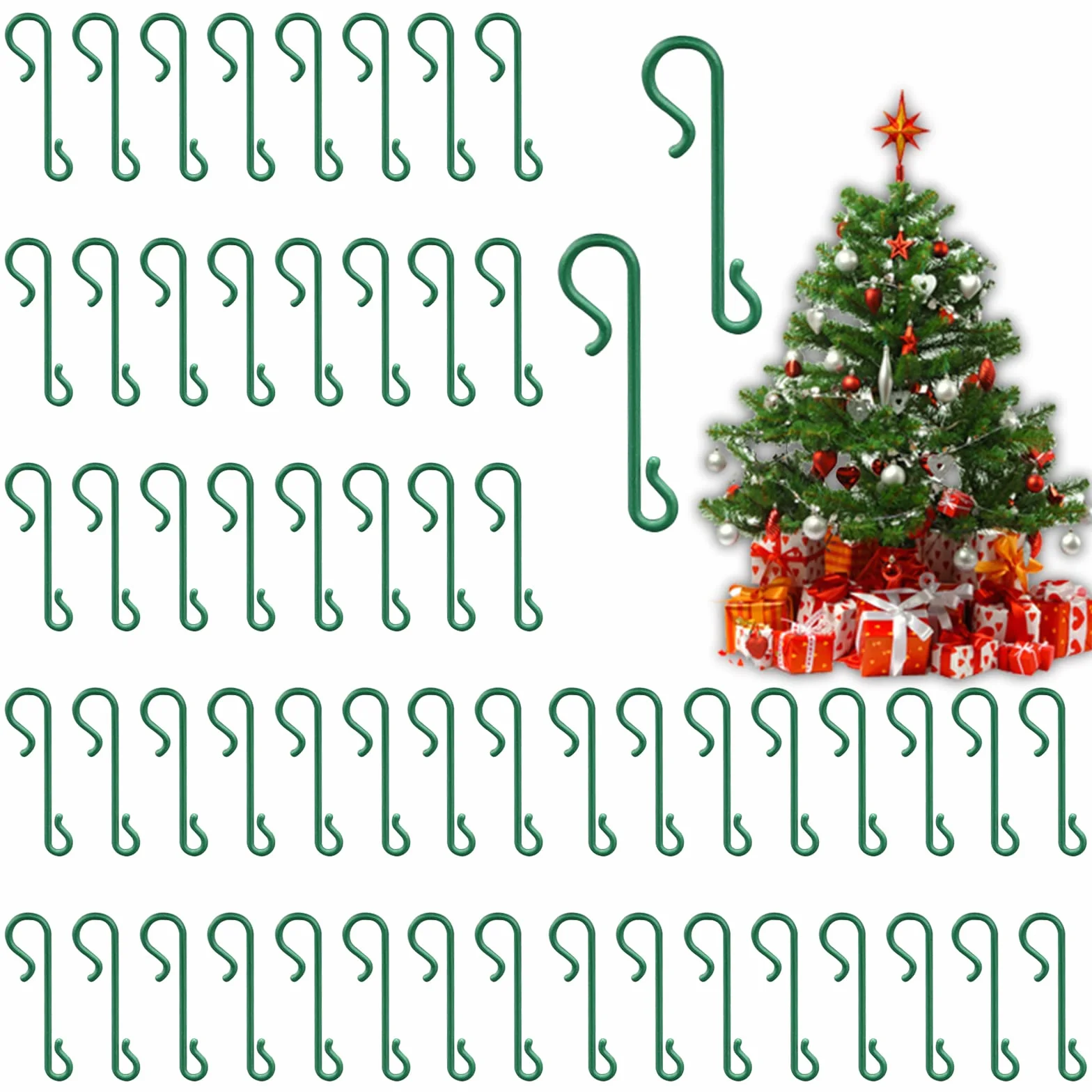 Annhao 230 Piezas Ganchos de Árbol de Navidad, Mini Colgador Decoración Forma S