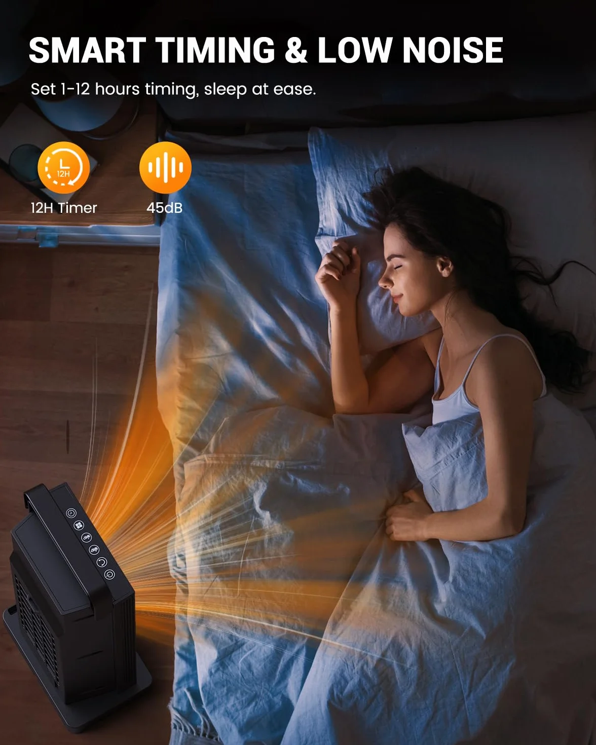 Calefactor bajo Consumo 2000 W, Calefacción Eléctrica de Cerámica, 3 Modos 60 ° Oscilante, Calentador Silencioso con Protección Contra Sobrecalentamiento y Volcado para la Oficina, Sala, Dormitorio
