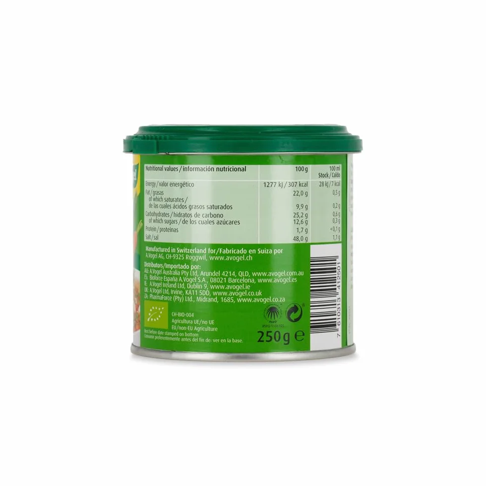 A.Vogel Herbamare Caldo Vegetal BIO 250g Sal Marina Pura Orgánico Vegano Sin Gluten