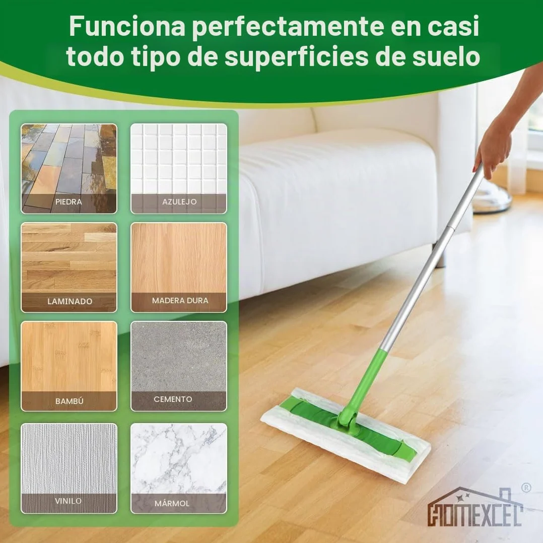 HOMEXCEL Almohadillas de Trapo de Barrido en seco compatibles con Swiffer Sweeper, Almohadillas Desechables para fregona y Limpieza de Suelos, 64 Unidades