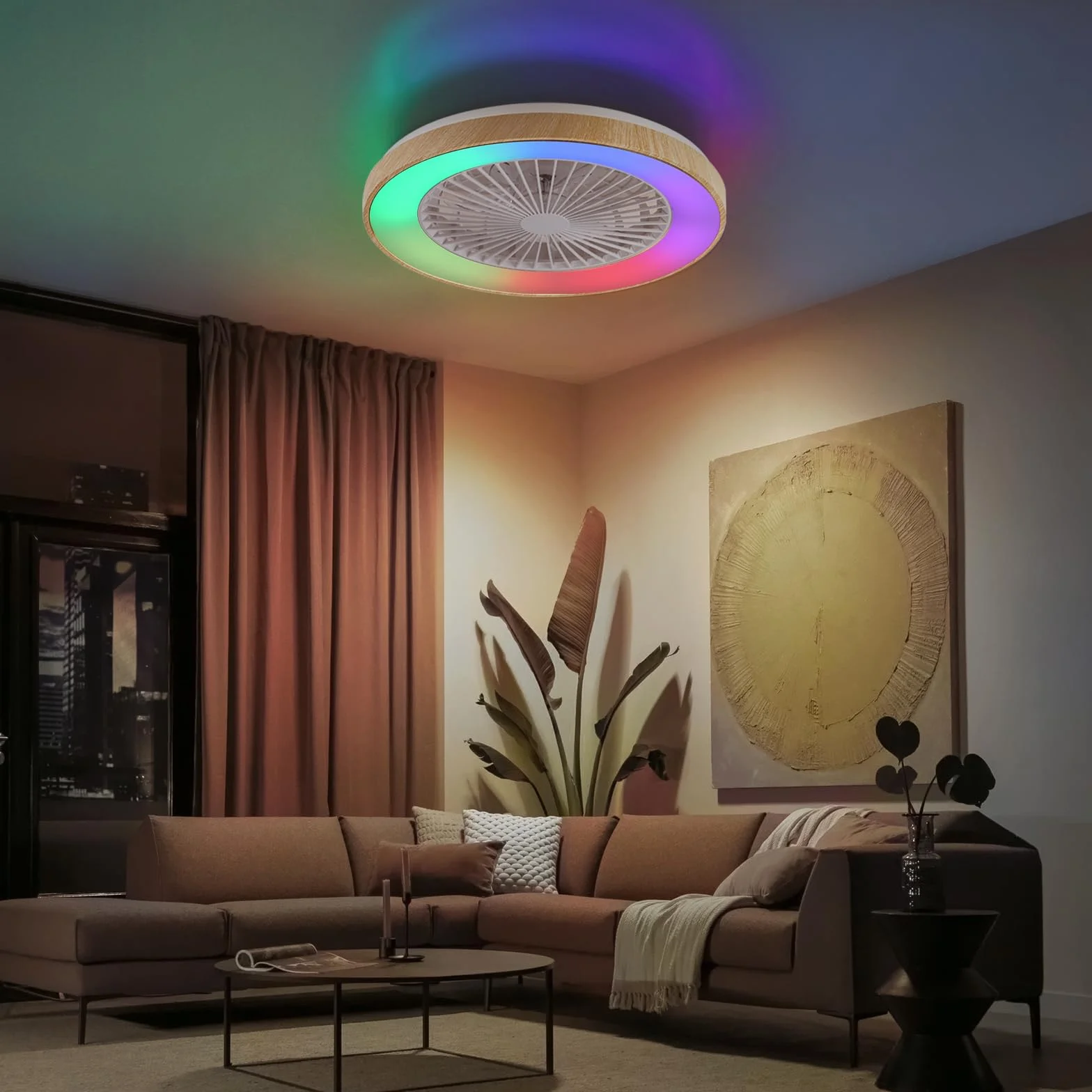 activeallbrite Ventiladores de techo, Motor DC 20W, Velocidad del Viento ajustable con Control Remoto, Adecuado Dormitorio, Habitación infantil.